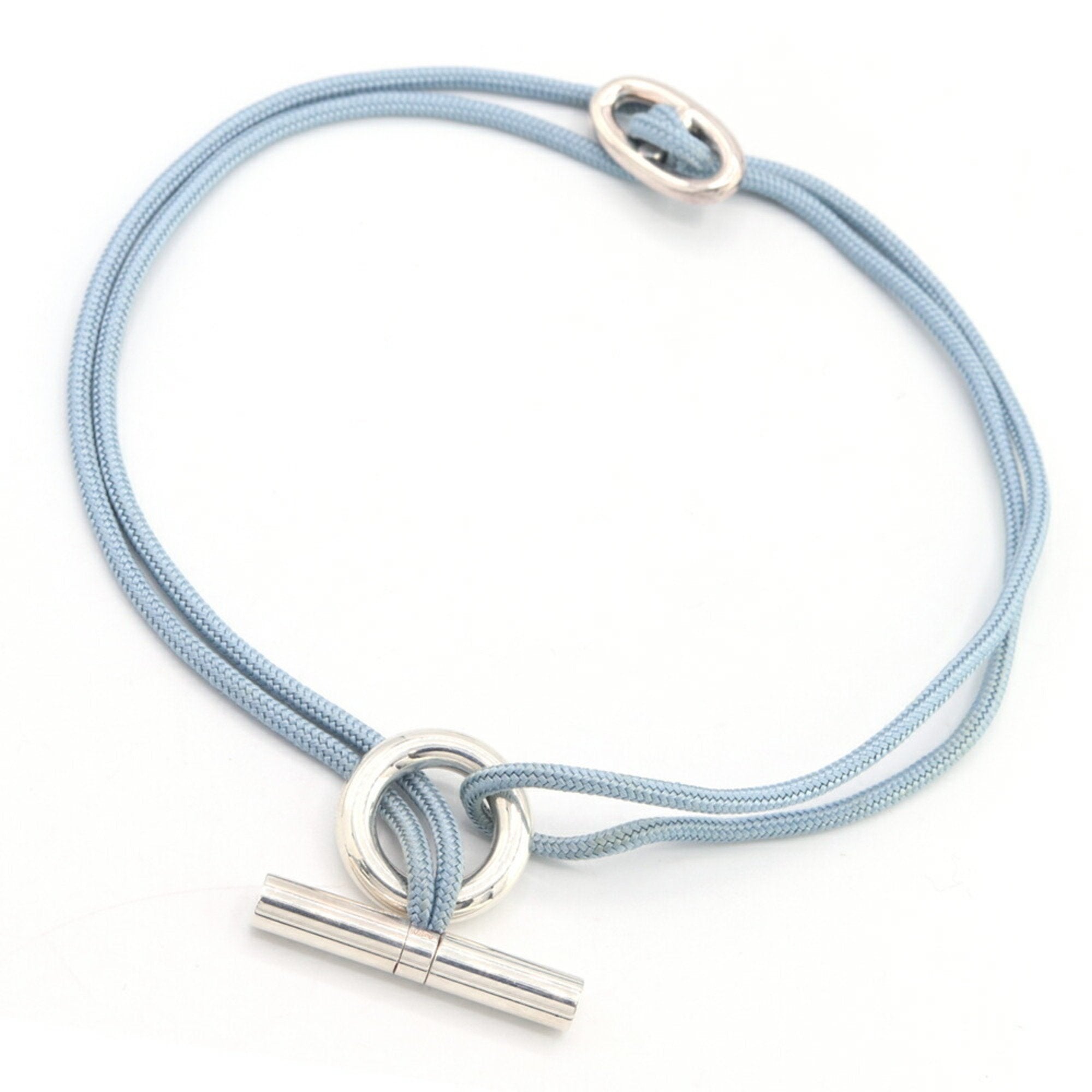 Pendant Necklace Cotton Cord and Sterling Silver