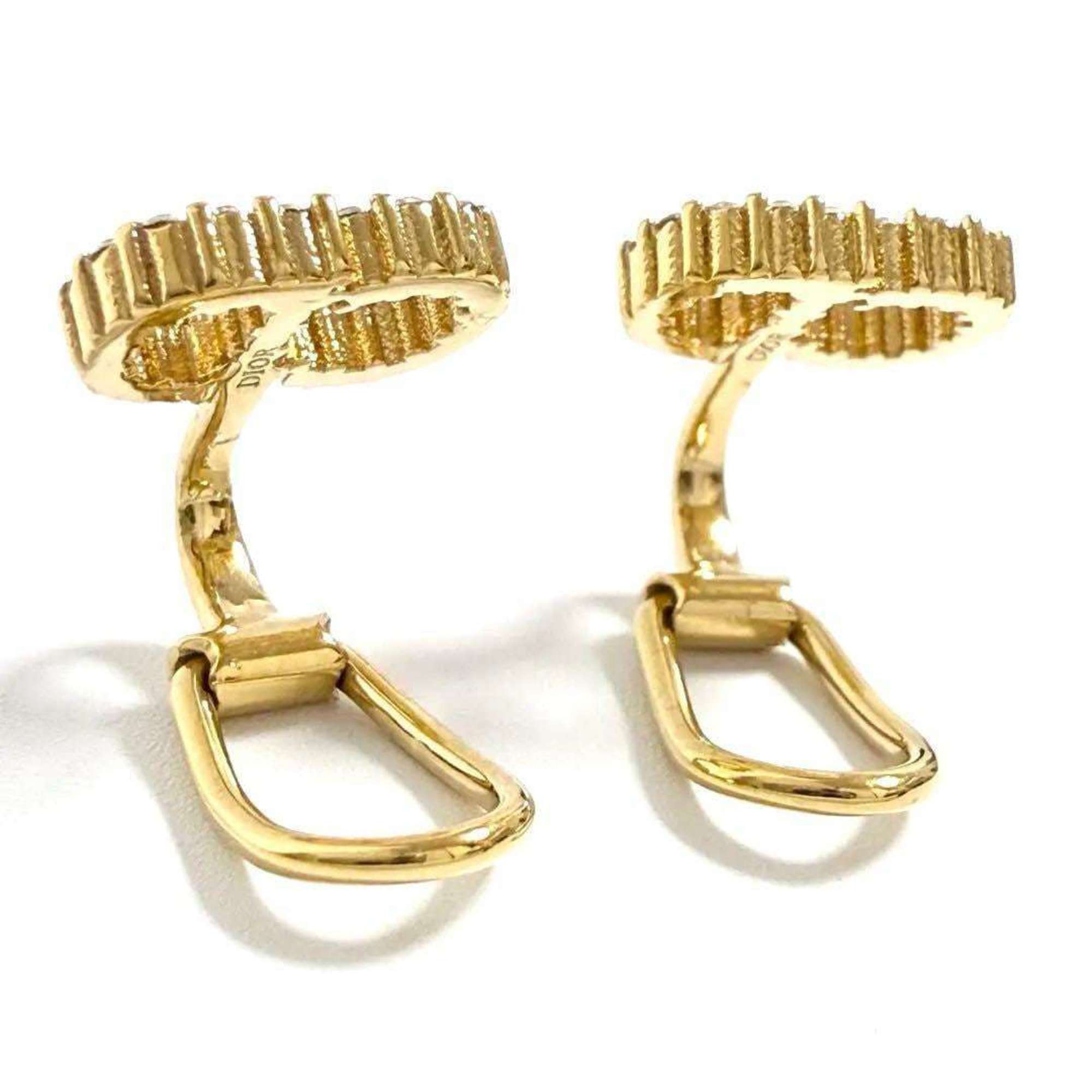 Clip-On Earrings Metal and Rhinestone