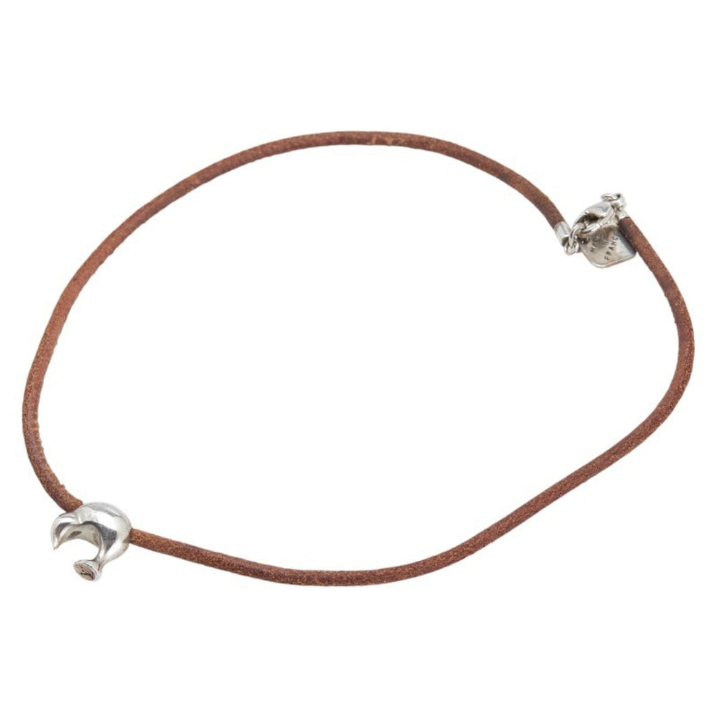 Kiwi Choker Necklace Leather and Sterling Silver