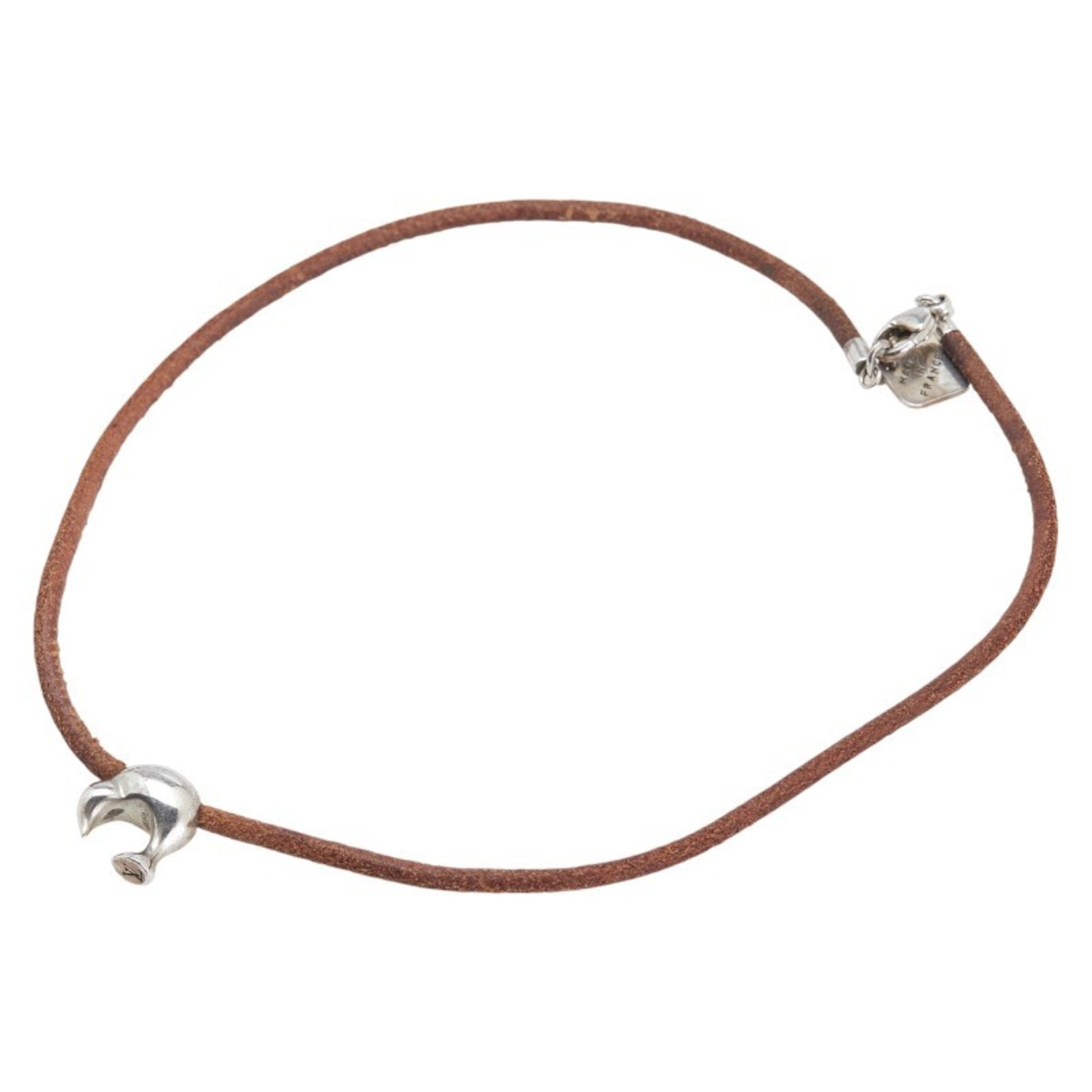 Kiwi Choker Necklace Leather and Sterling Silver