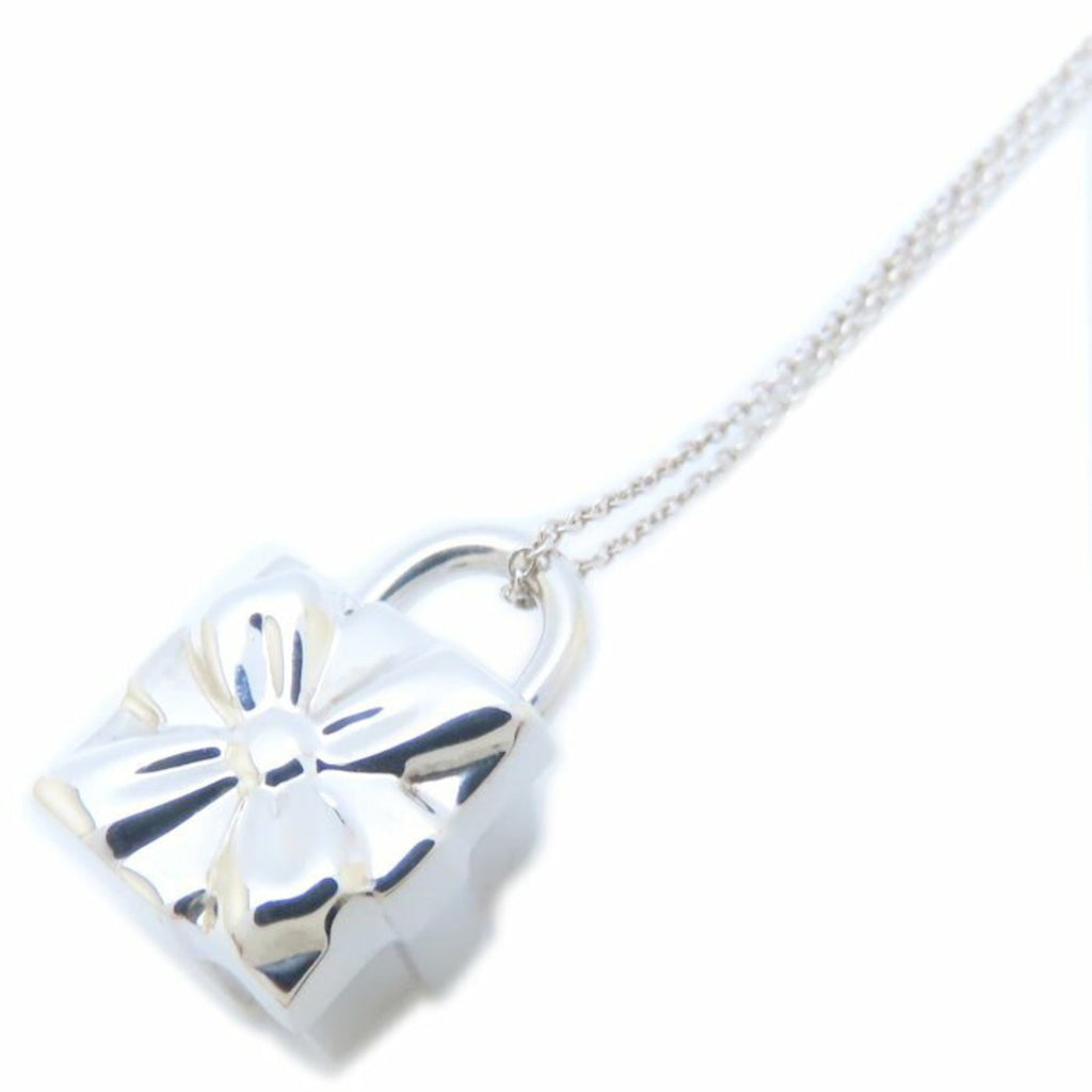 Box Lock Pendant Necklace Sterling Silver