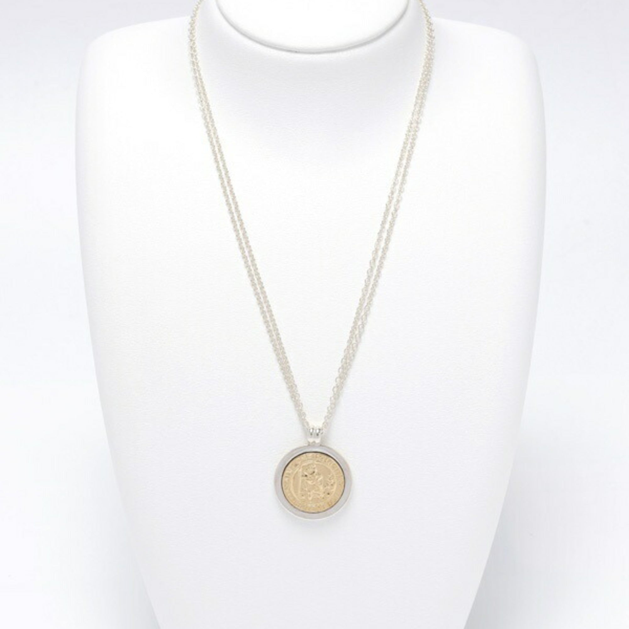 Pendant Necklace 18K Gold and Sterling Silver