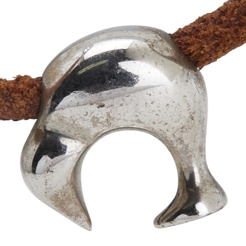 Kiwi Choker Necklace Leather and Sterling Silver
