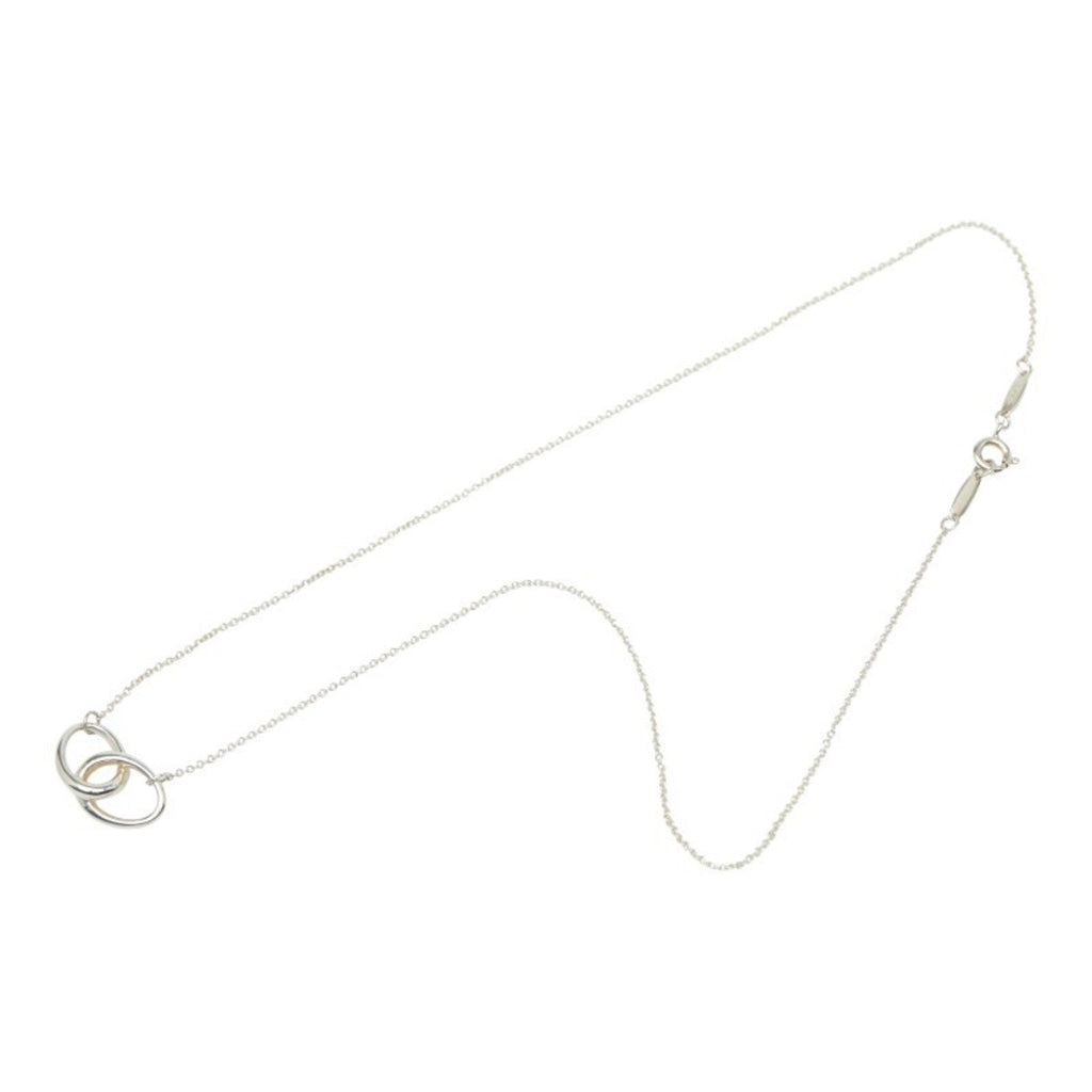 Double Loop Pendant Necklace Sterling Silver