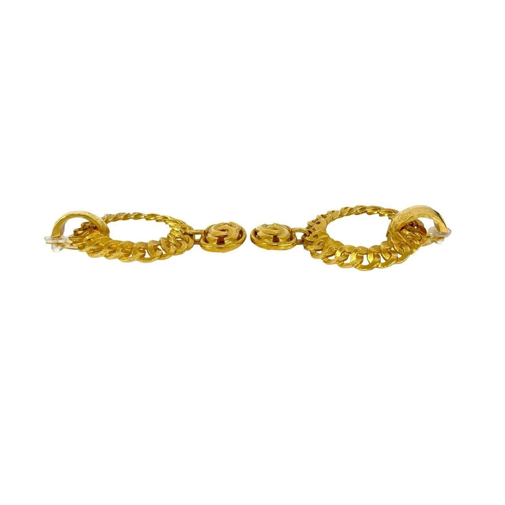 CC Logo Clip-On Earrings Metal Gold-Tone Metal