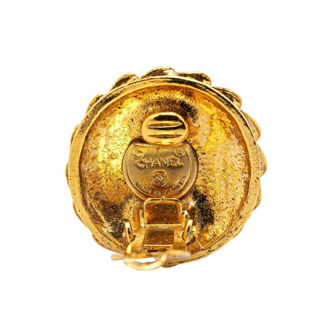 Earrings Rhinestone Gold-Tone Metal