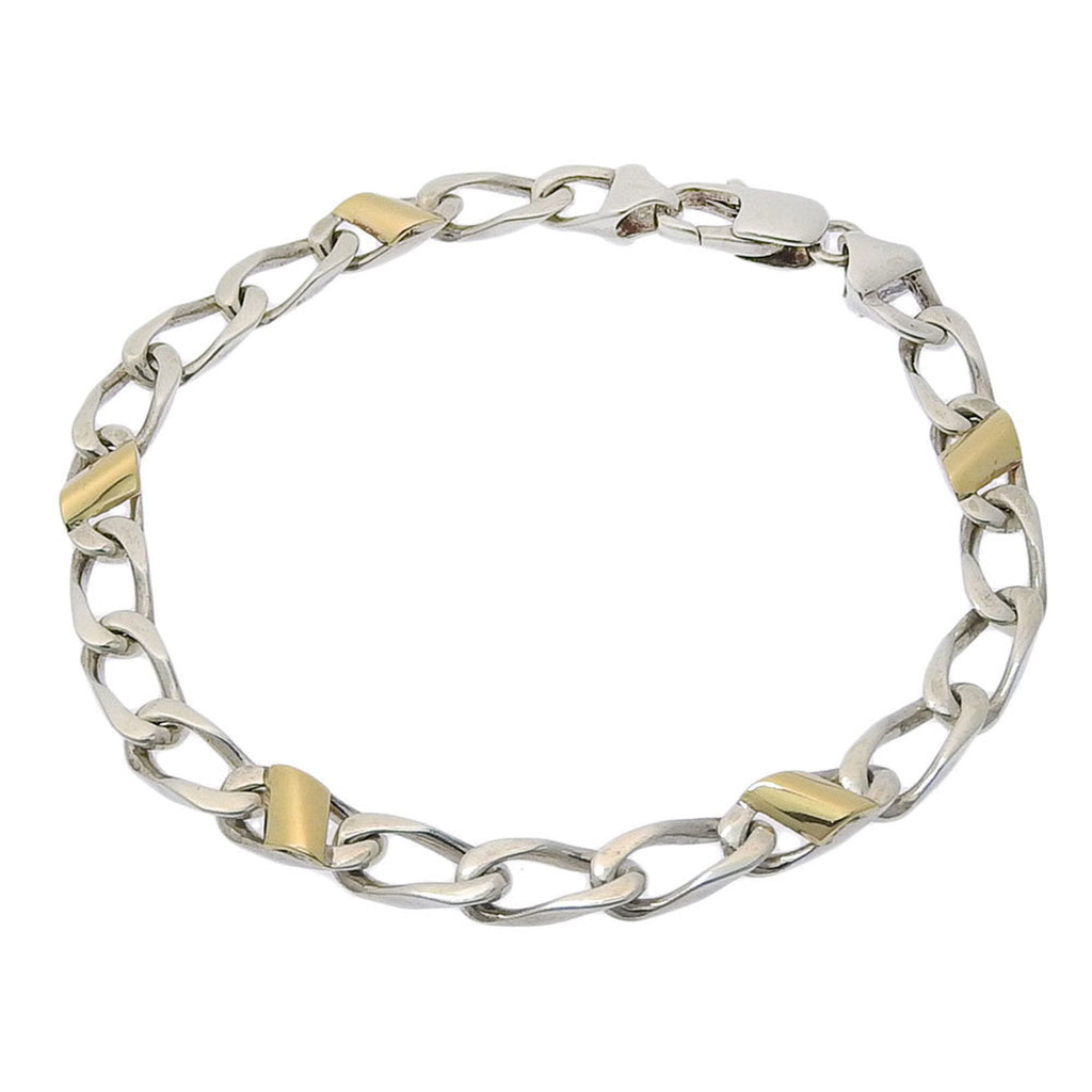 Link Bracelet Sterling Silver and 18K Yellow Gold