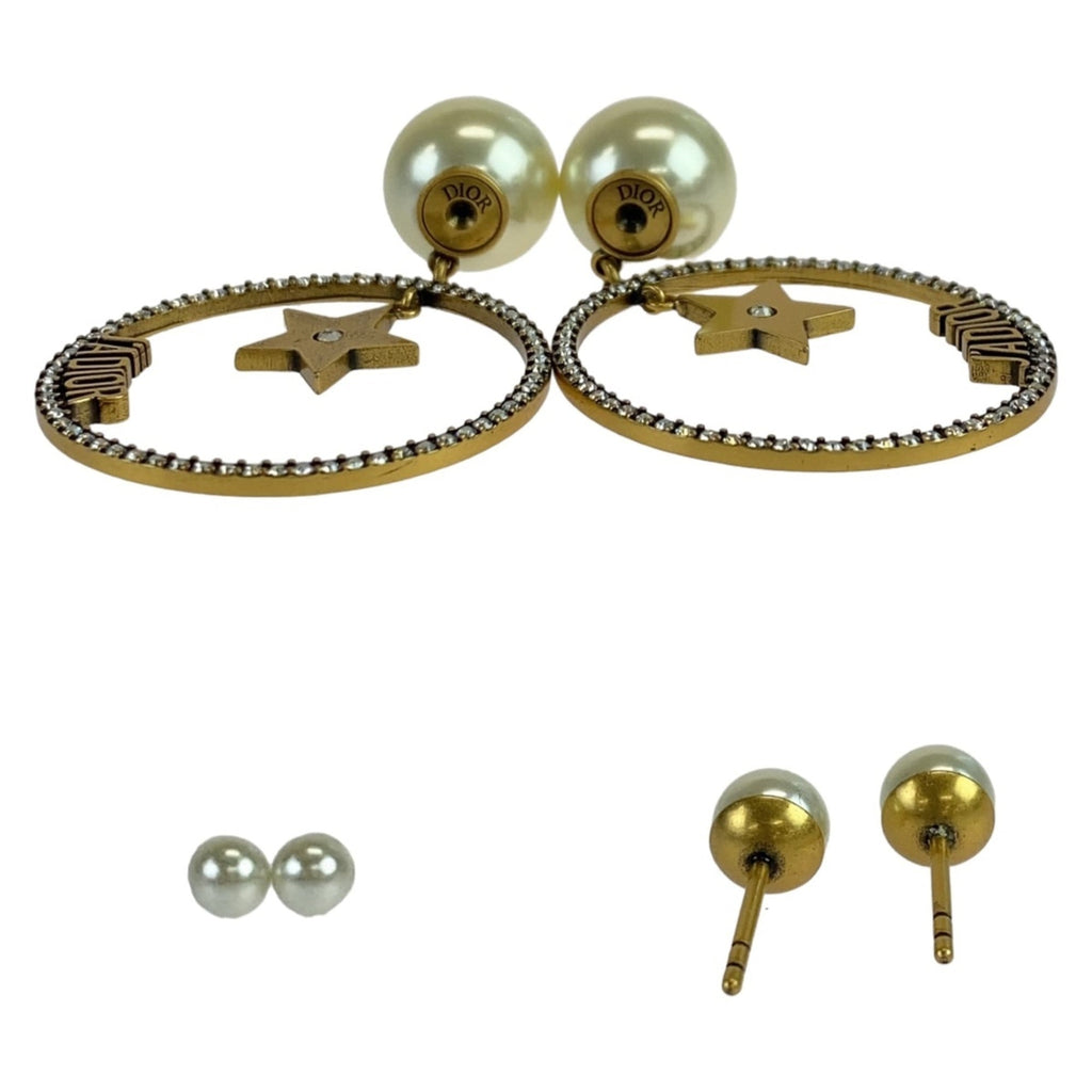 Pearl Earrings Bronze and Metal