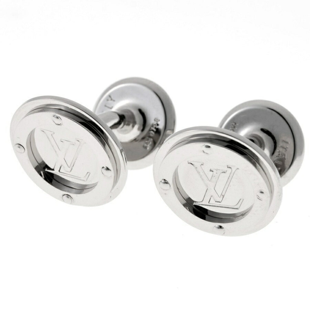Circle Cufflinks Silver Metal Bracelet
