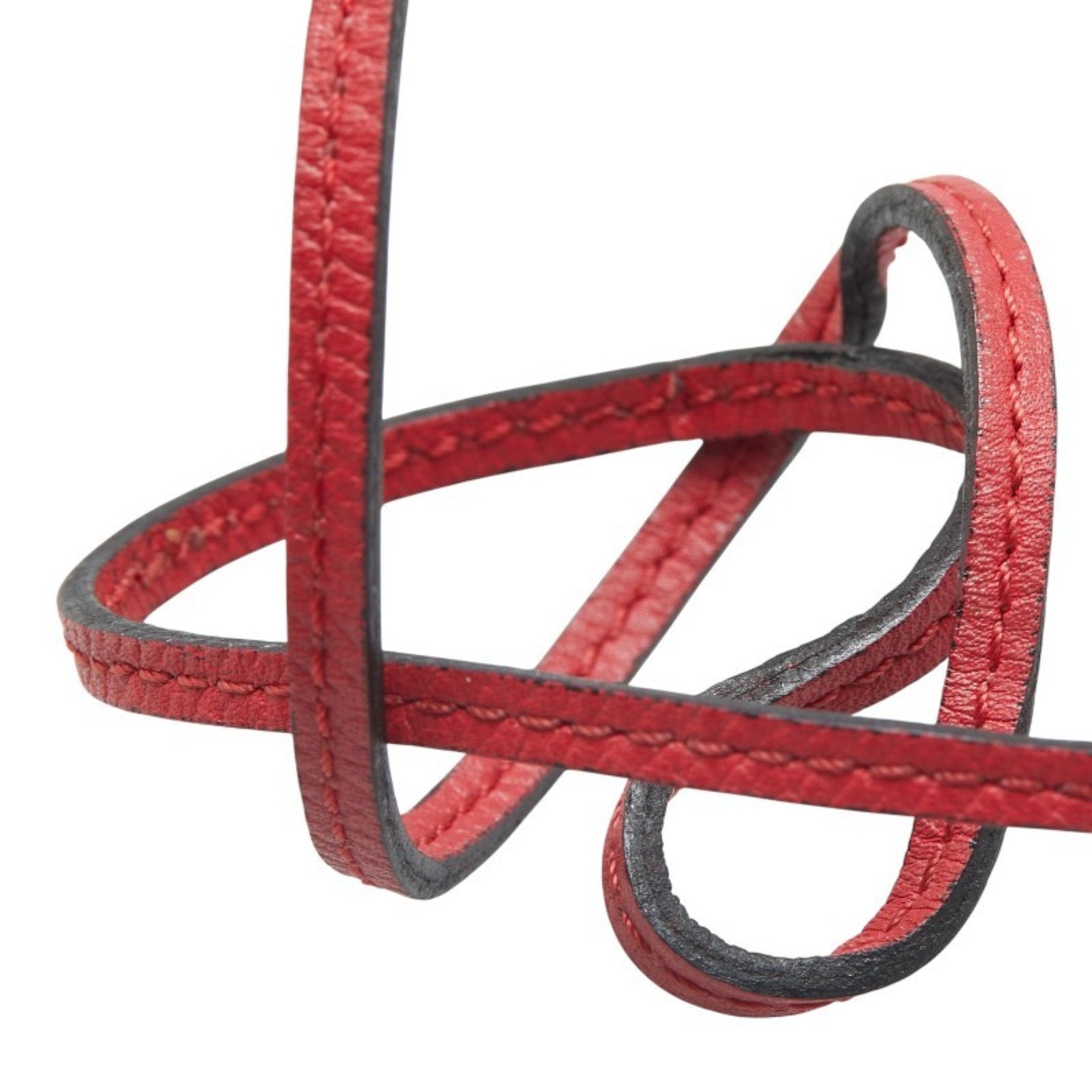 Pendant Necklace Leather Red