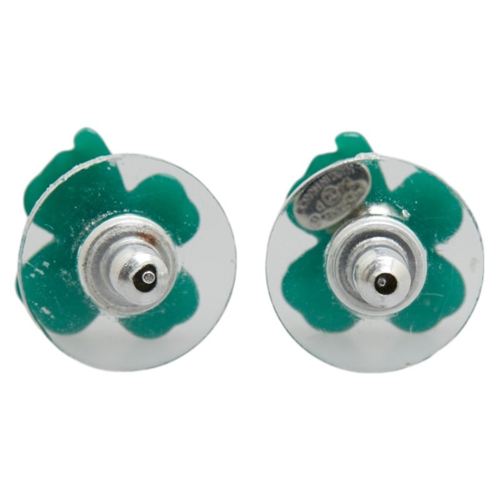 CC Logo Clover Earrings Silver-Tone Metal