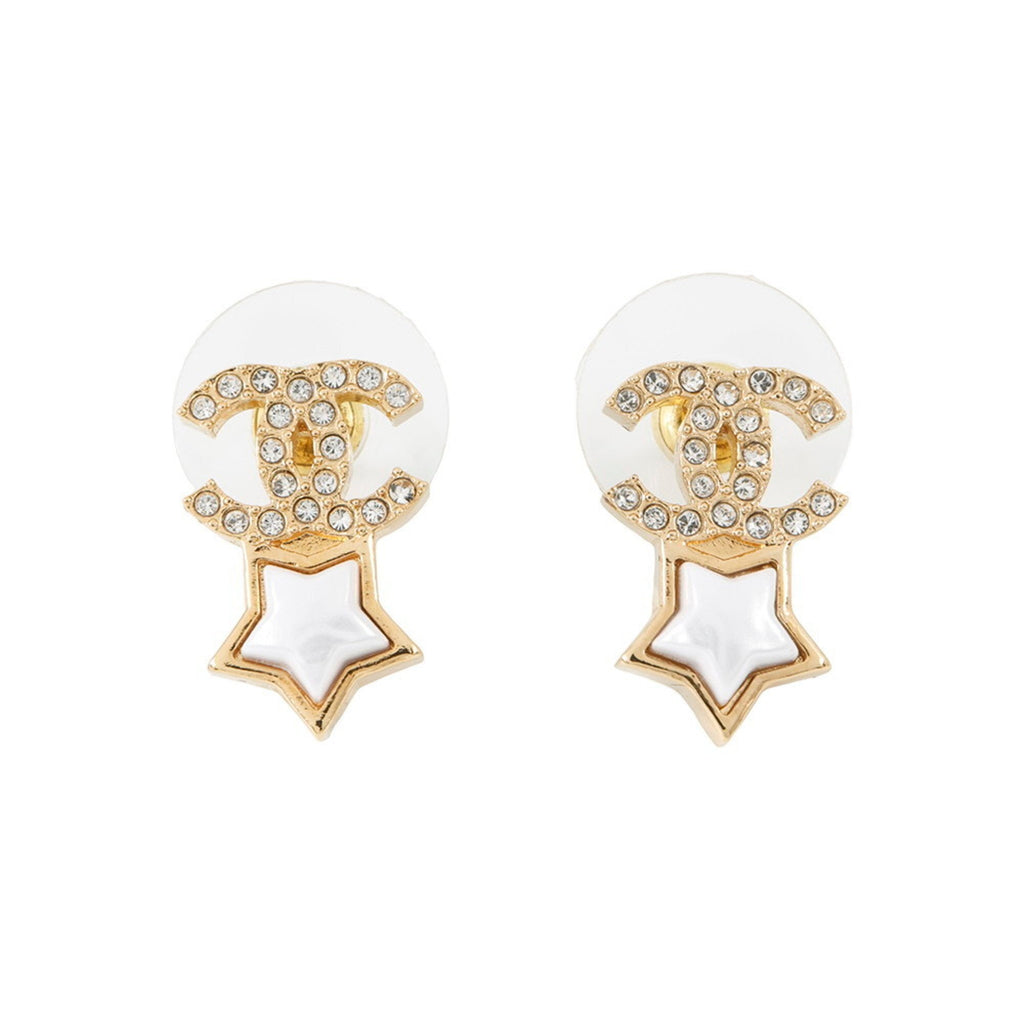 CC Logo Star Earrings Metal