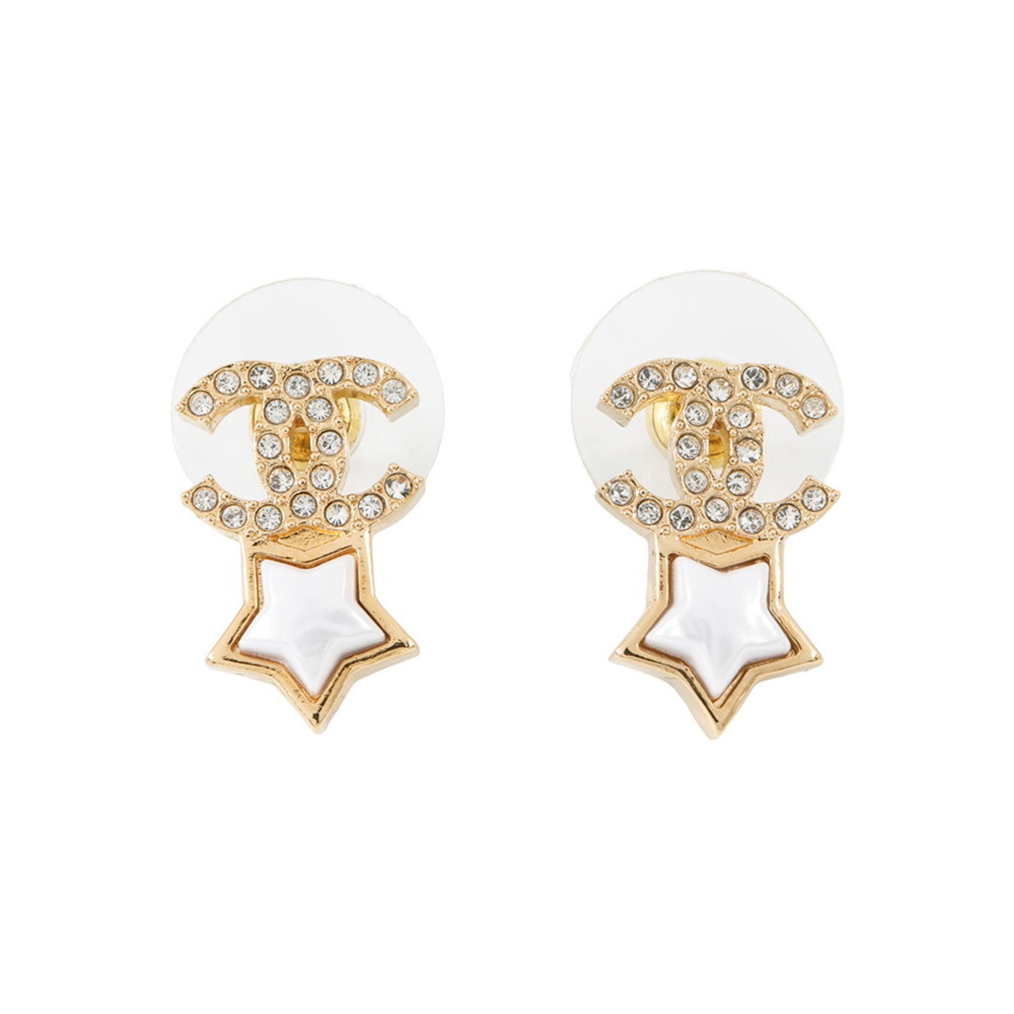 CC Logo Star Earrings Metal