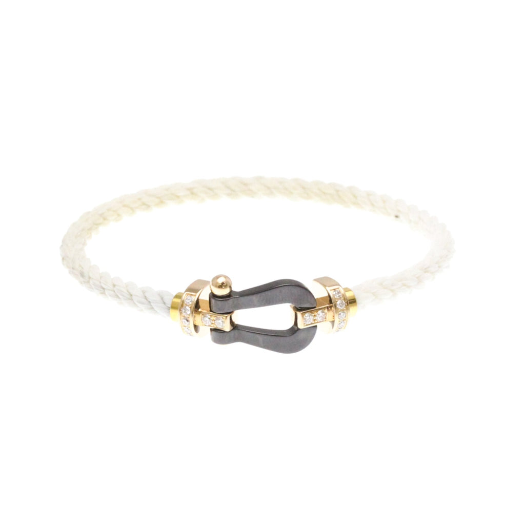 Bracelet Ceramic and 18K Rose Gold Large with Diamond