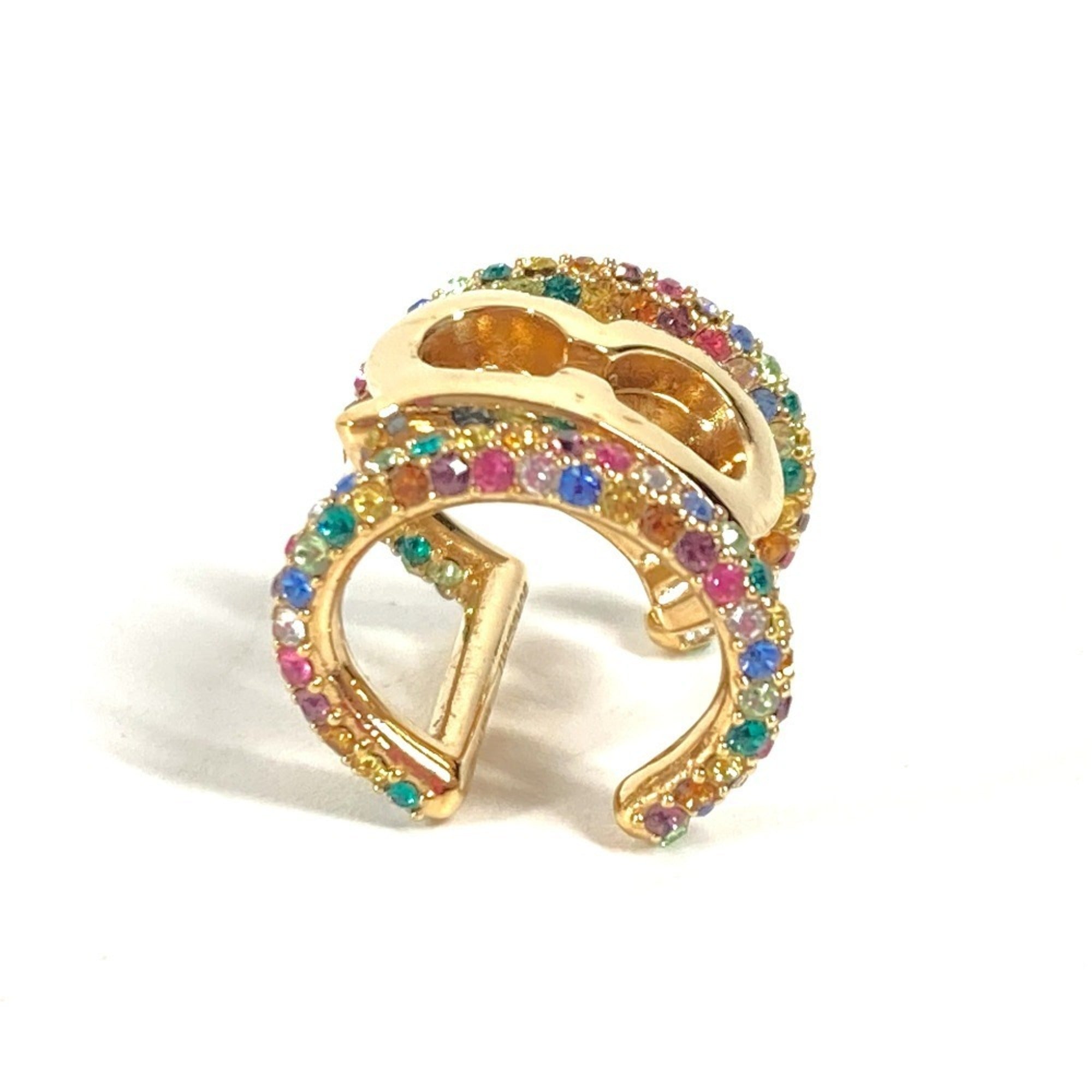 Earrings Rhinestone Gold-Tone Metal