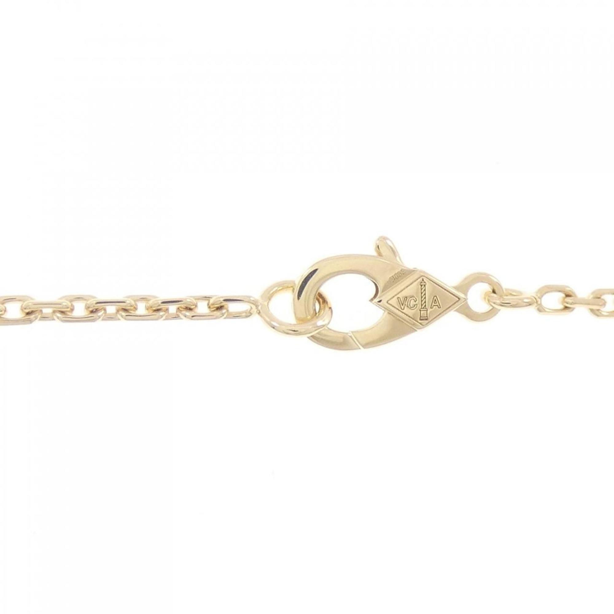 Alhambra Pendant Necklace 18K Yellow Gold and Carnelian