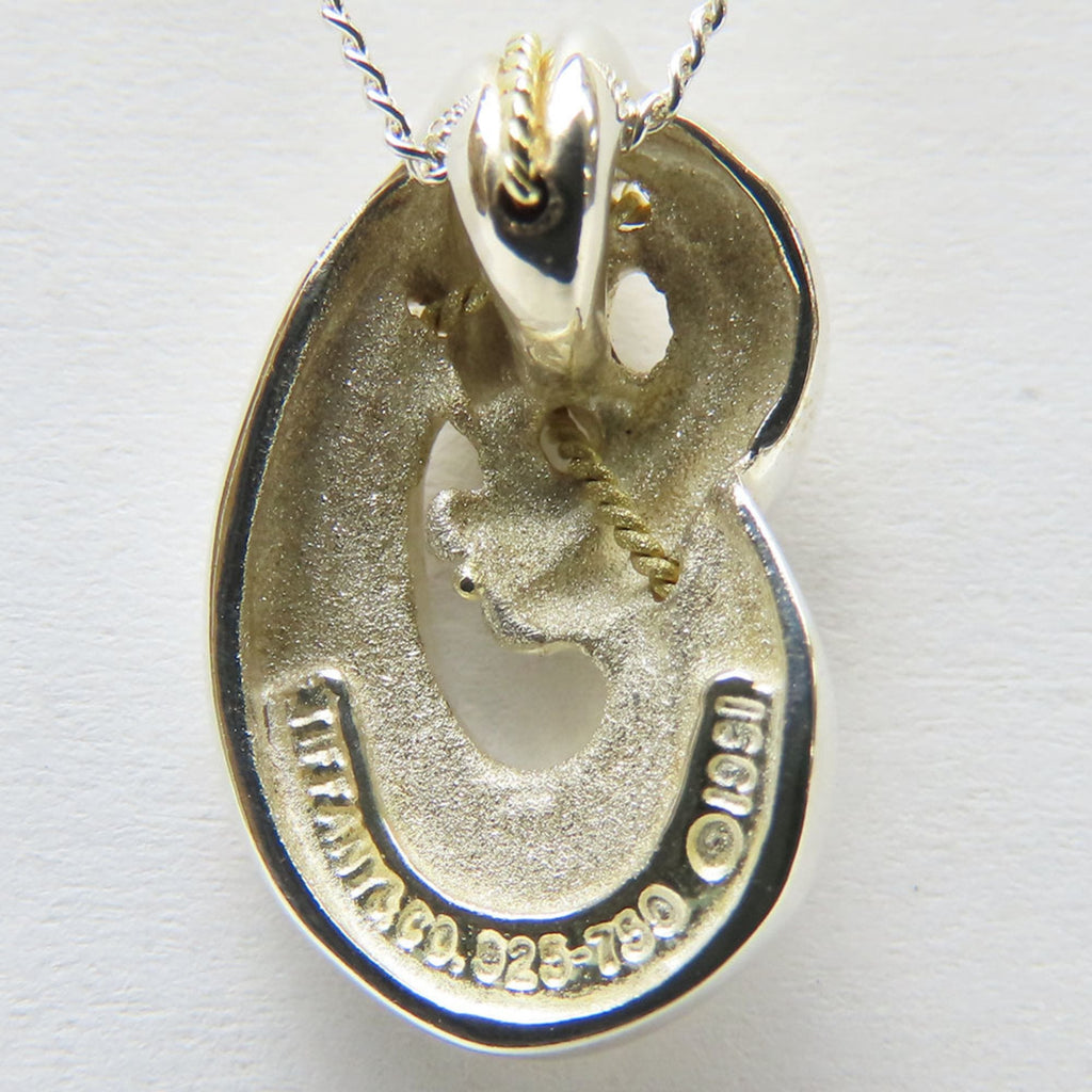 Twist Knot Rope Pendant Necklace Sterling Silver and 18K Yellow Gold