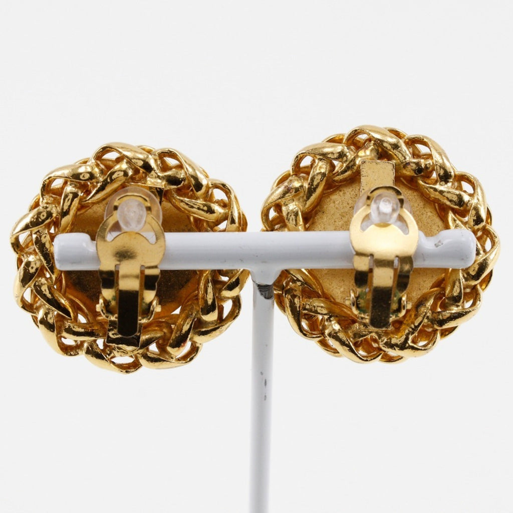 CC Logo Clip-On Earrings Metal Gold-Tone Metal