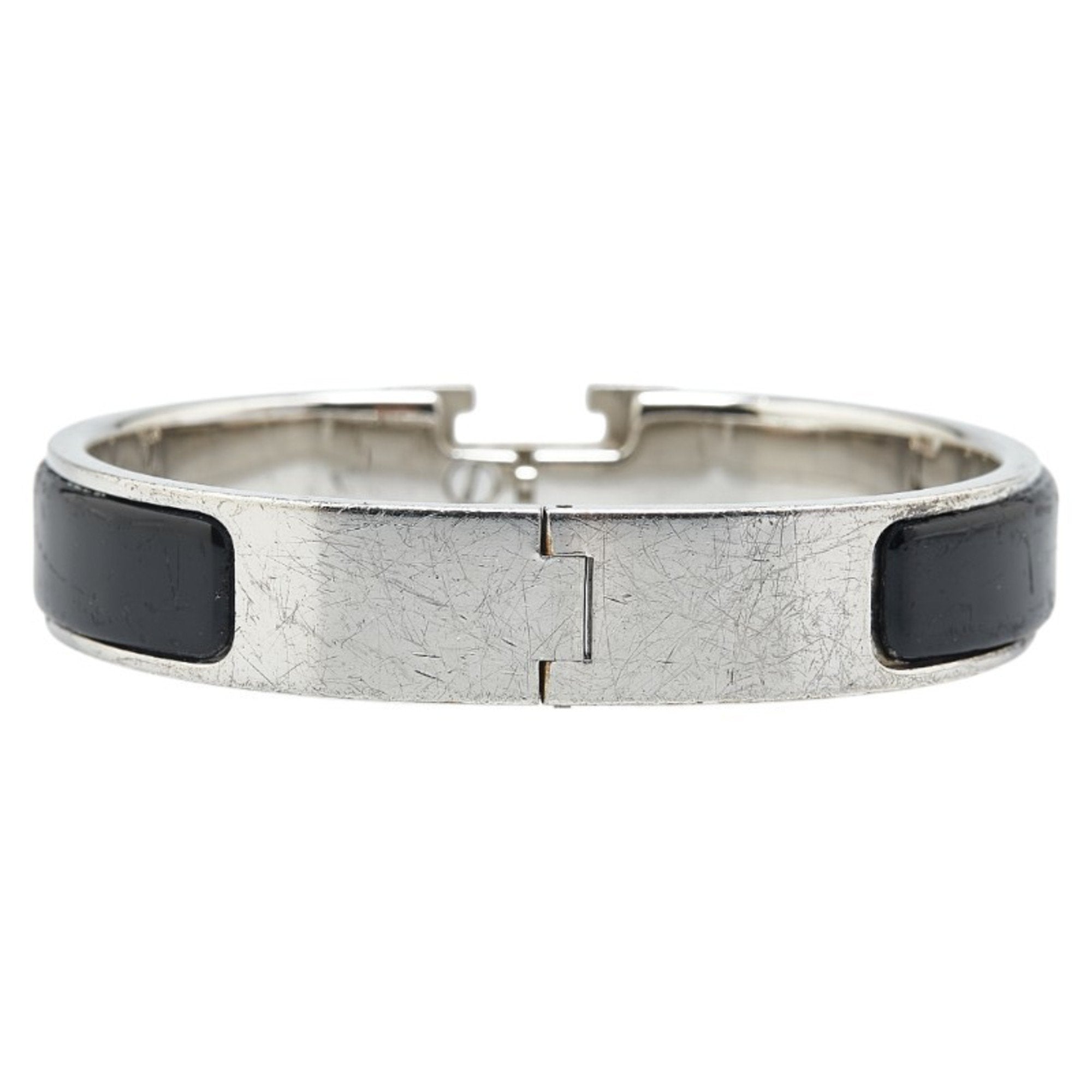 Click H Bracelet Black and Silver Metal Mini