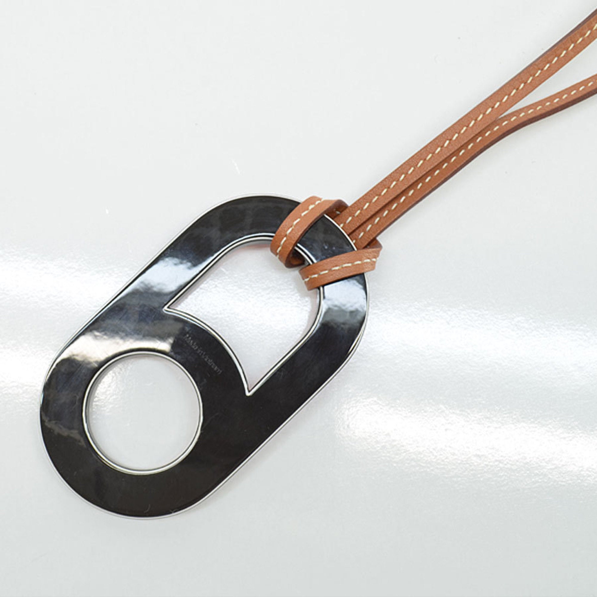Pendant Necklace Lacquer and Swift Leather Black Brown Pink