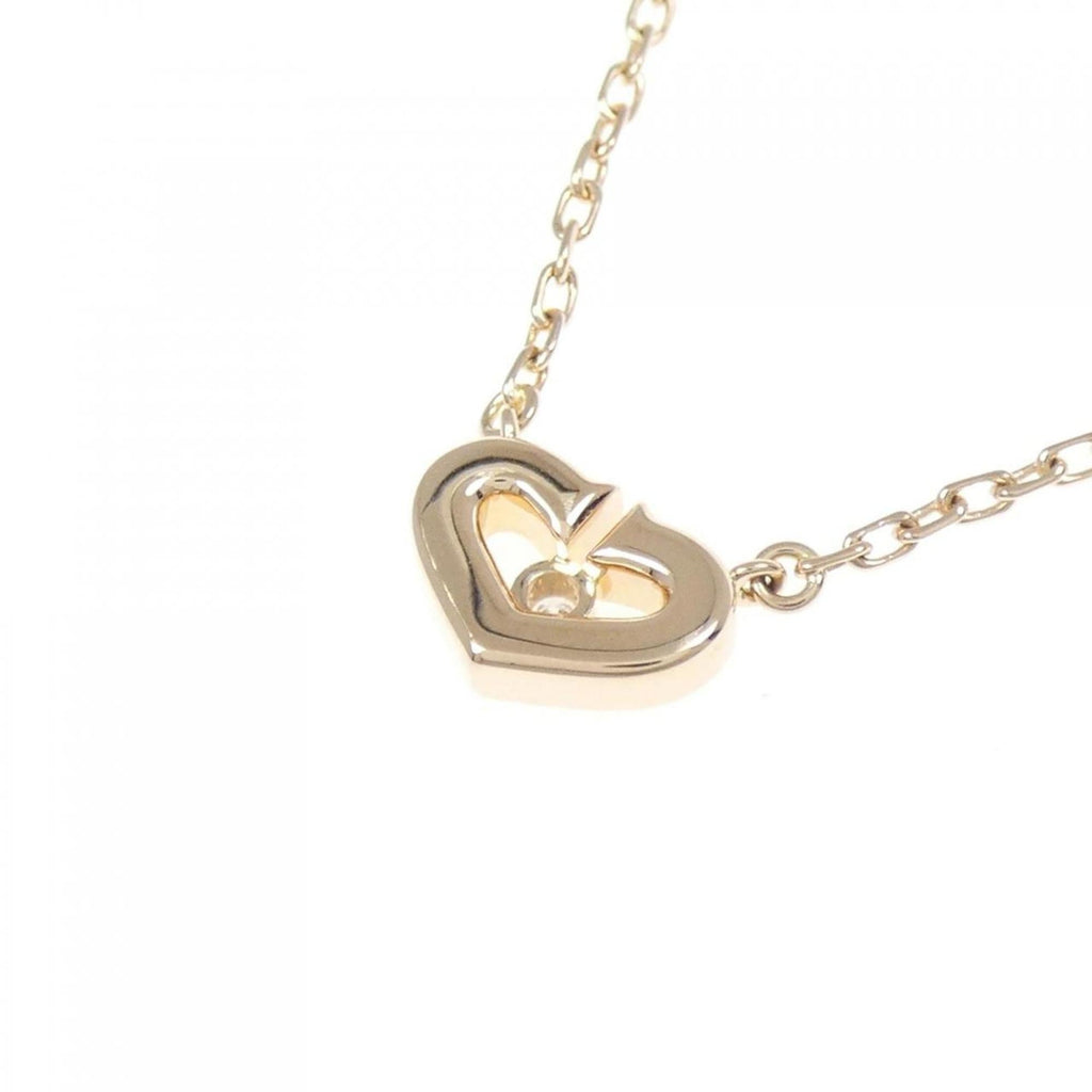 C Heart Pendant Necklace with Diamonds