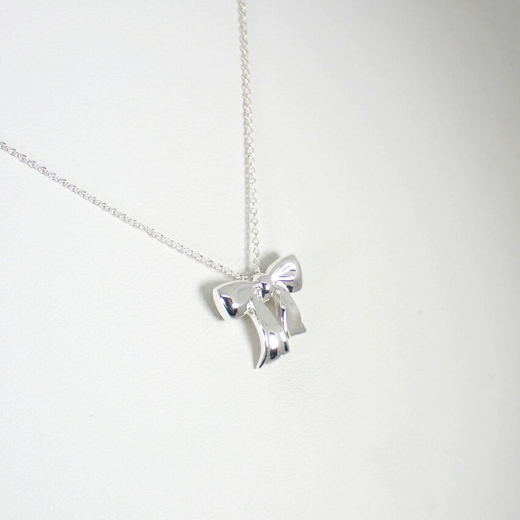 Ribbon Pendant Necklace Sterling Silver