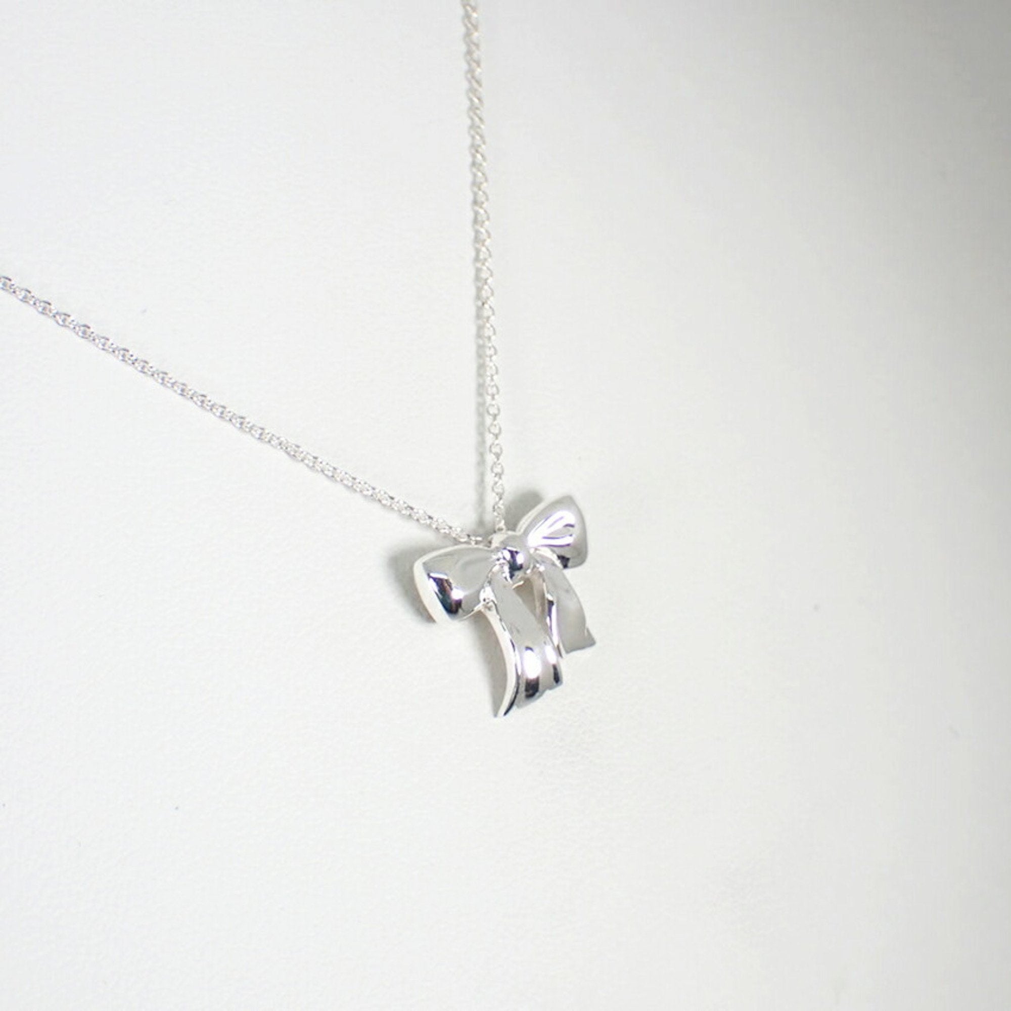 Ribbon Pendant Necklace Sterling Silver