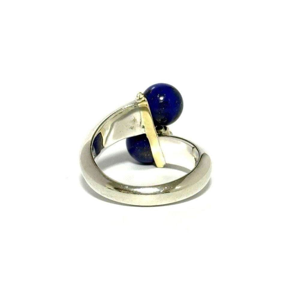 Ring Sterling Silver and 18K Yellow Gold with Lapis Lazuli