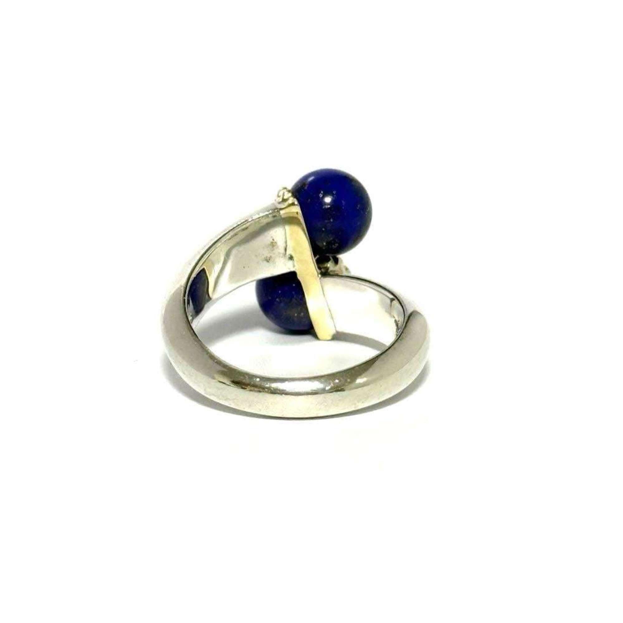 Ring Sterling Silver and 18K Yellow Gold with Lapis Lazuli