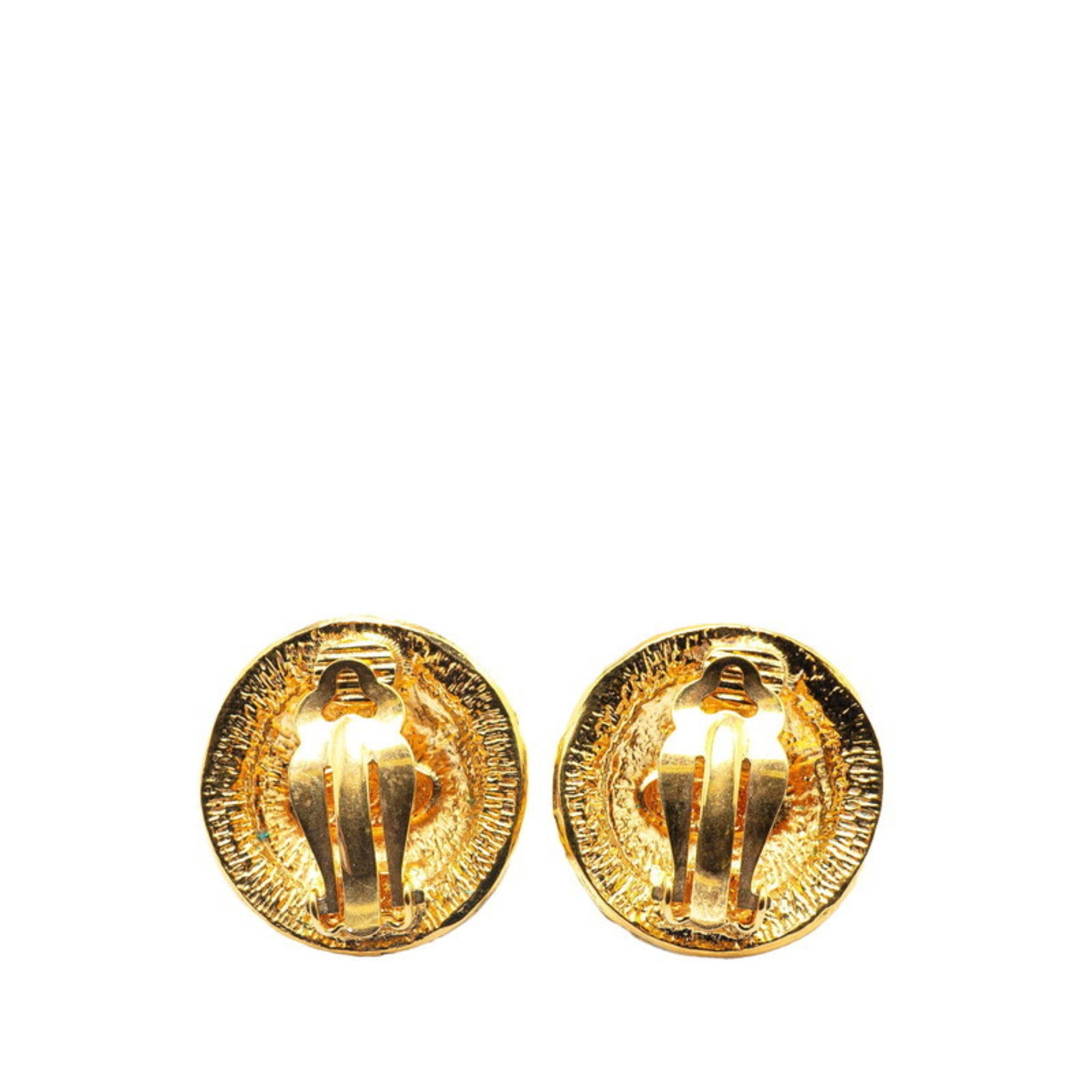 CC Logo Clip-On Earrings Metal Gold-Tone Metal