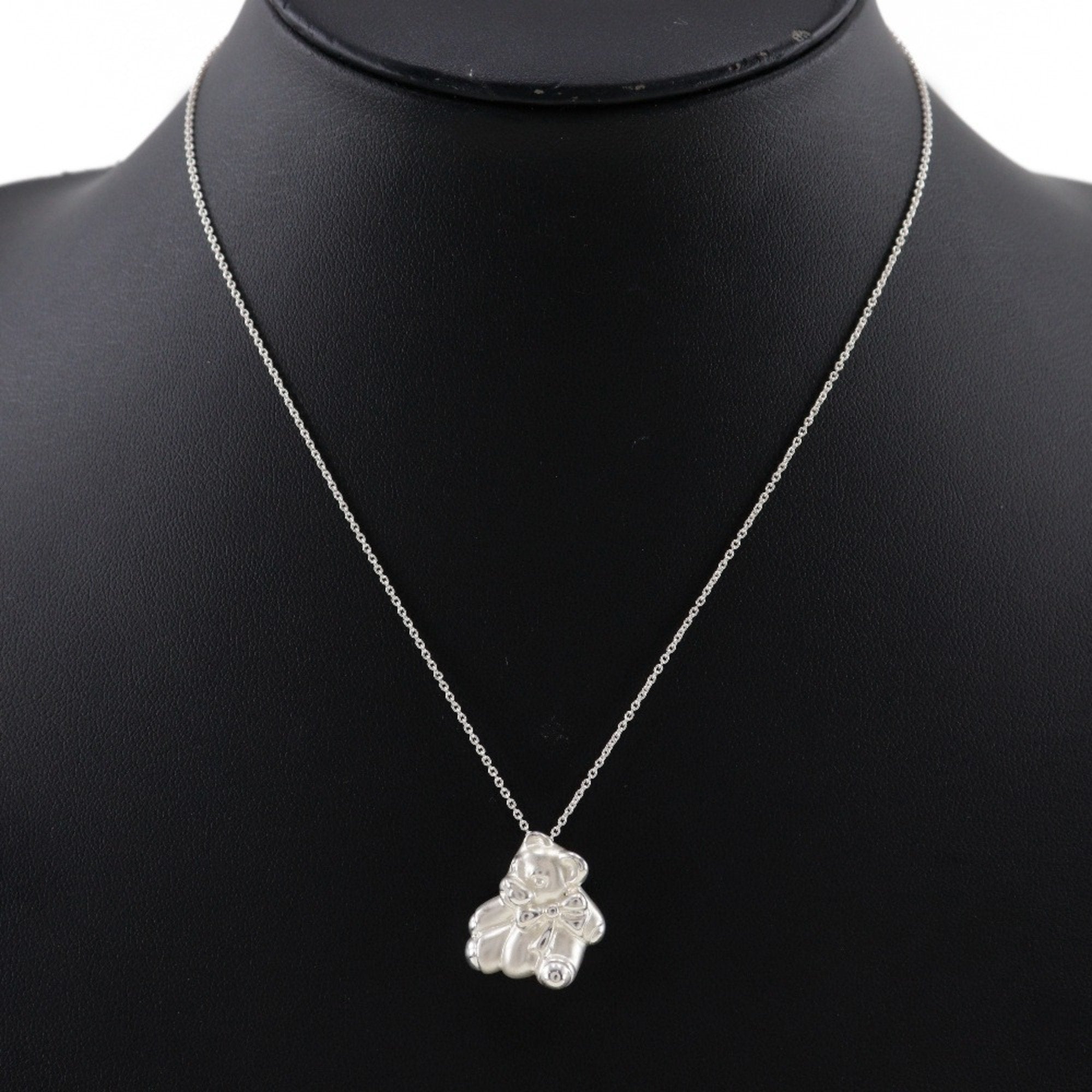 Bear Pendant Necklace Sterling Silver