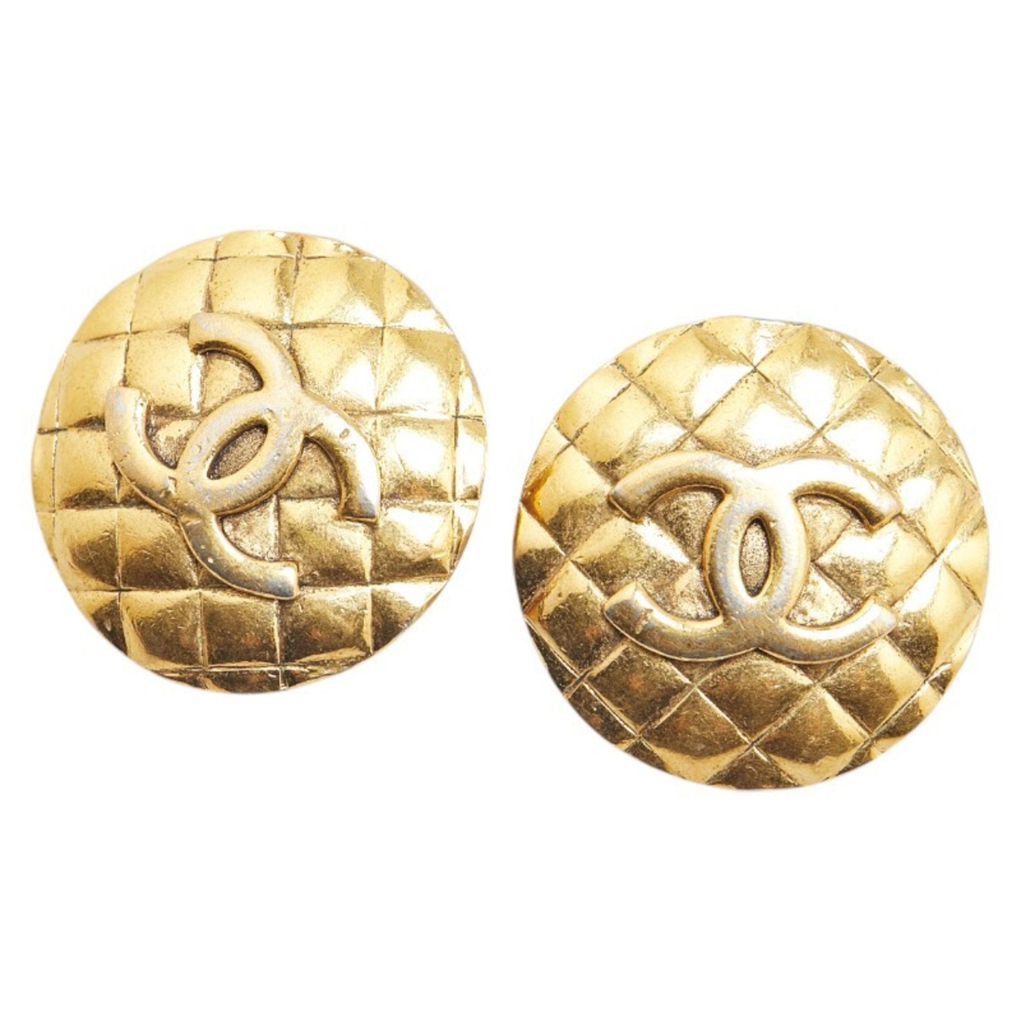 CC Logo Clip-On Earrings Metal Gold-Tone Metal