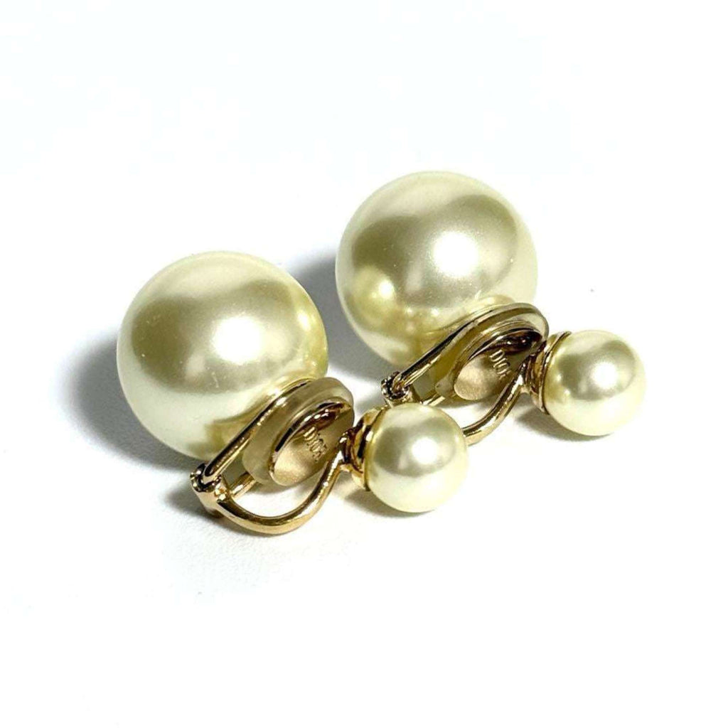 Tribal Clip-On Earrings Artificial Pearl and Metal
