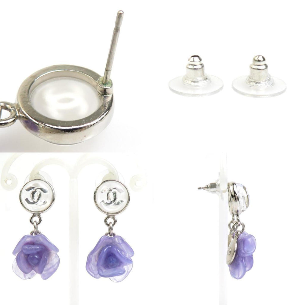 CC Logo Earrings Silver-Tone Metal