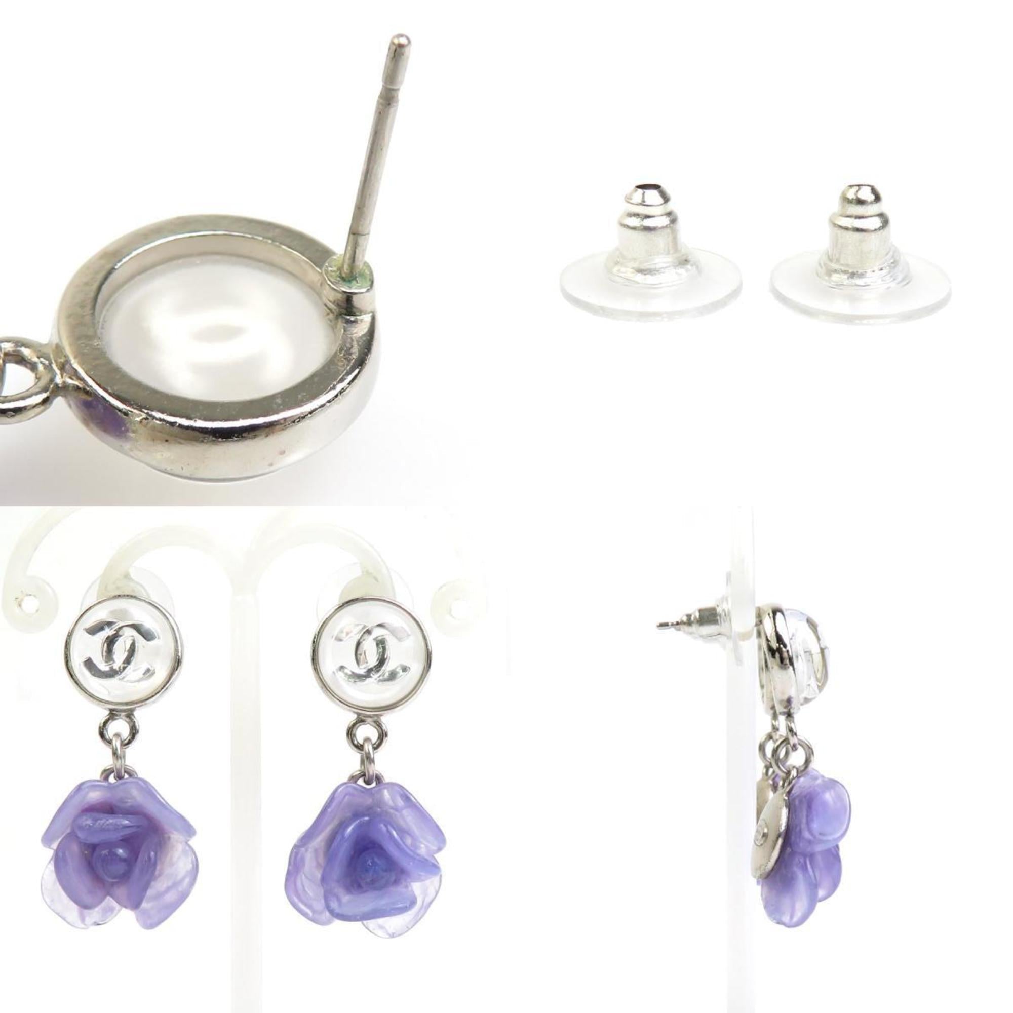 CC Logo Earrings Silver-Tone Metal