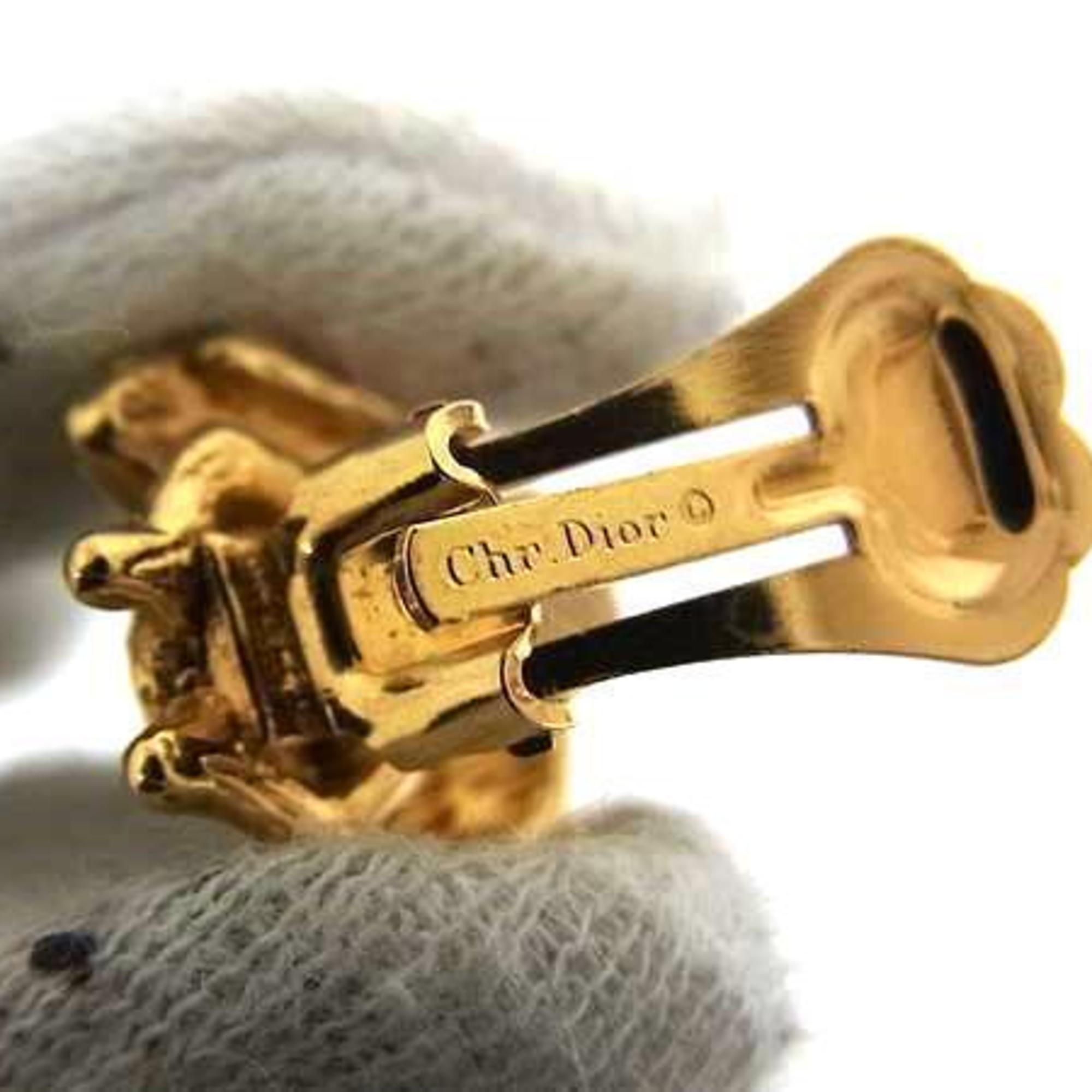 Clip-On Earrings Rhinestone Clip-On Gold-Tone Metal