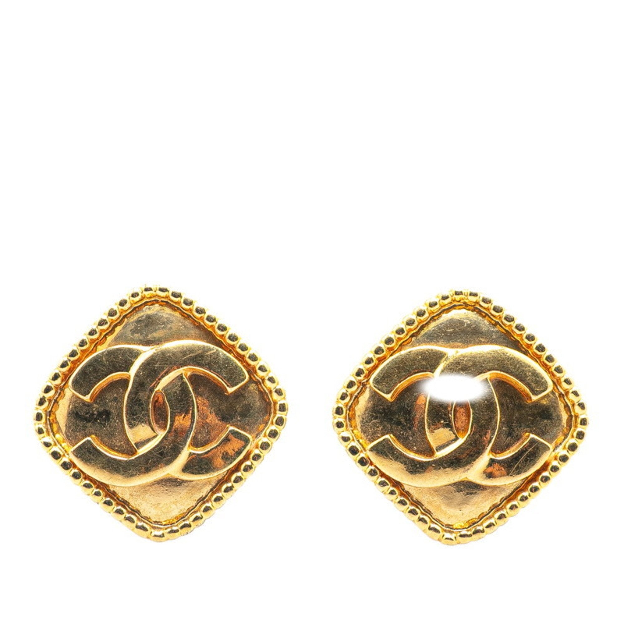 CC Logo Earrings Metal Gold-Tone Metal
