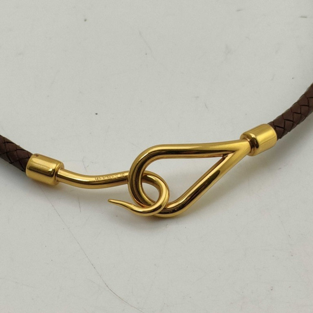 Leather Pendant Necklace Brown