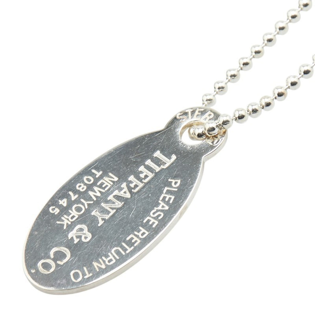 Return To Tiffany Chain Oval Pendant Necklace Sterling Silver