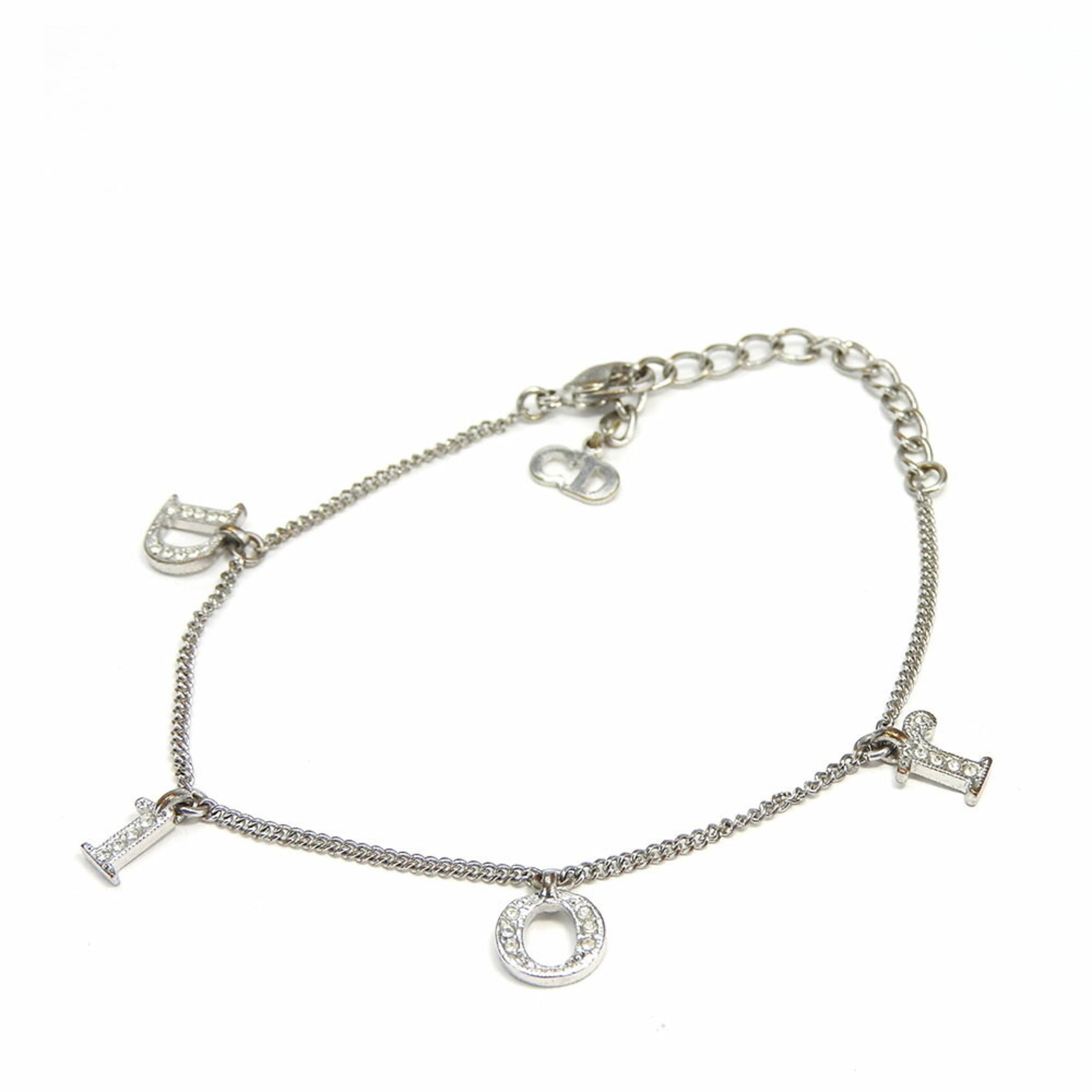 Charm Bracelet Metal Silver With Rhinestone
