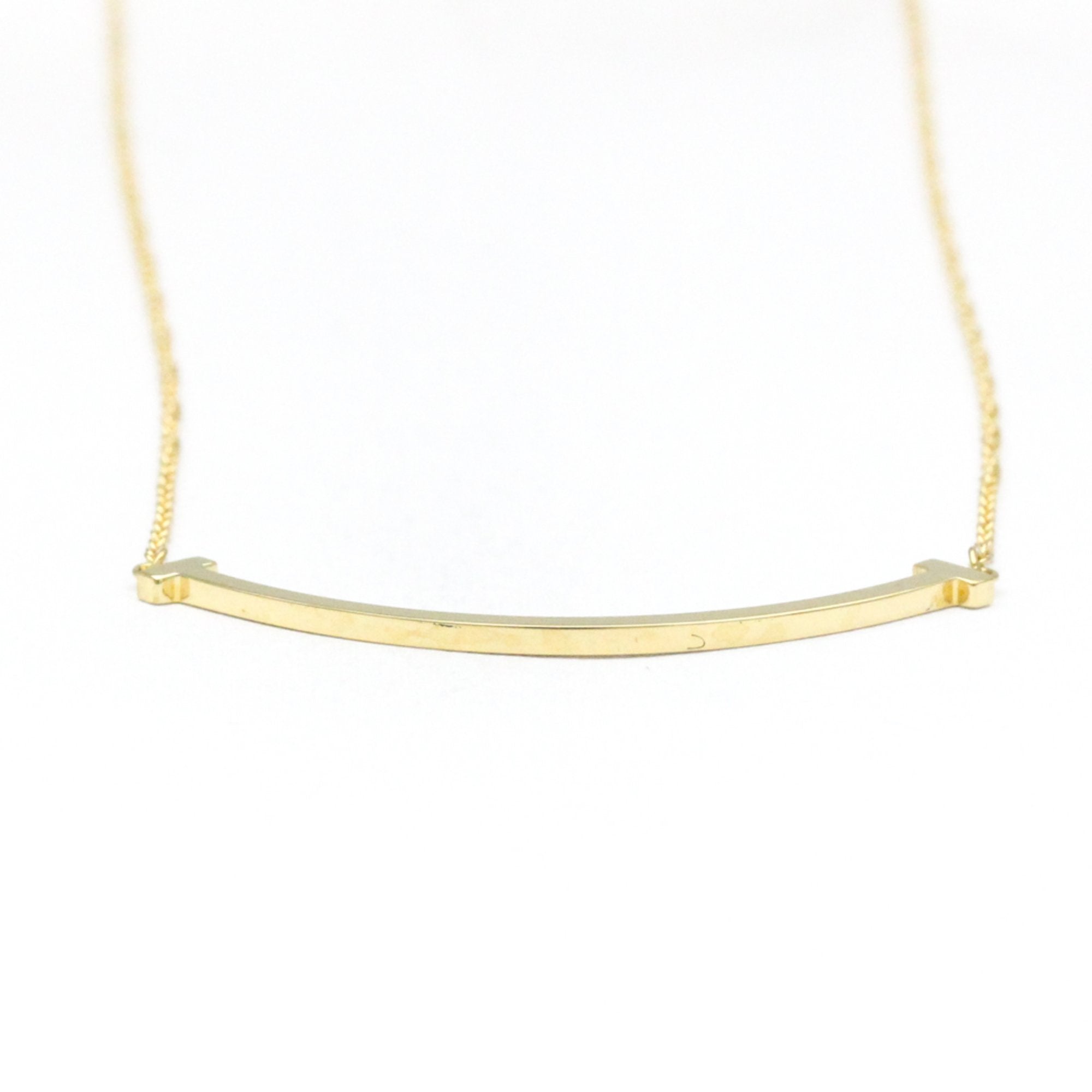 T Smile Pendant Necklace 18K Yellow Gold