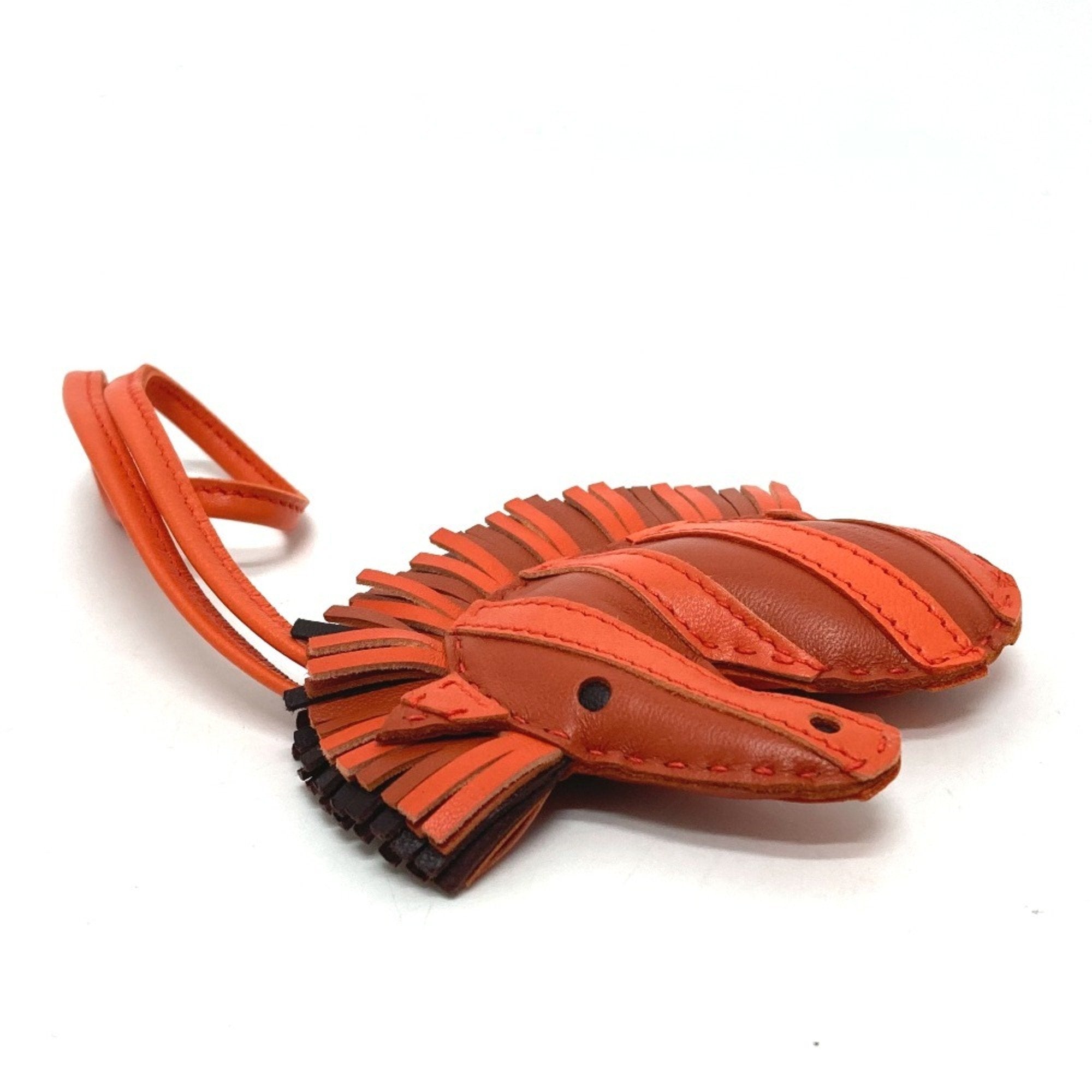 Charm Leather Orange Handbag Charm