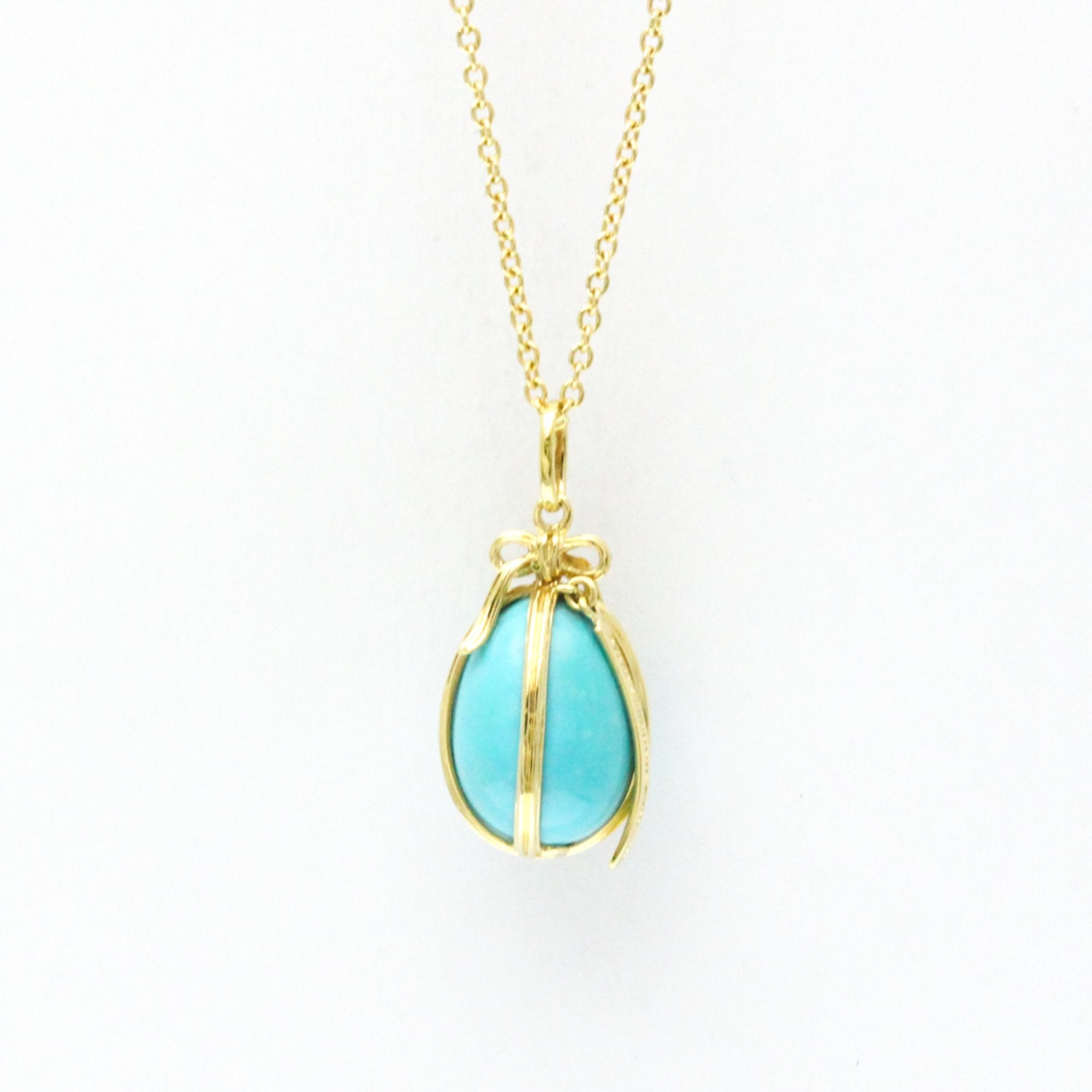 Pendant Necklace 18K Yellow Gold with Turquoise