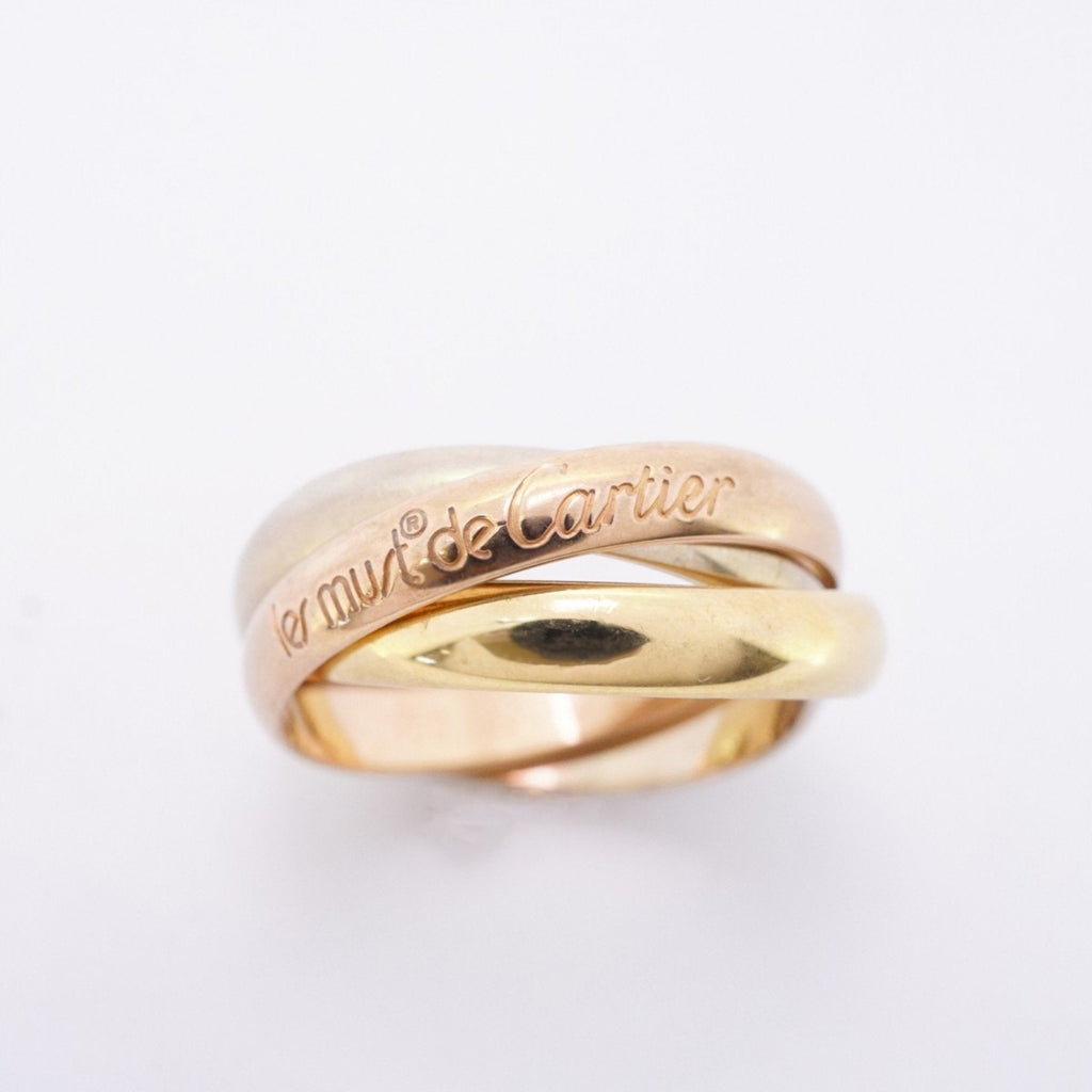 Vendome Louis Cartier Band Ring 18K Tricolor Gold