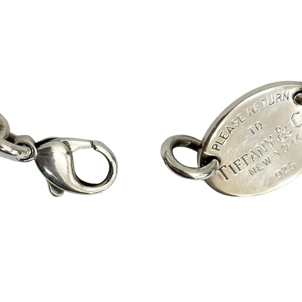 Oval Tag Pendant Necklace Sterling Silver