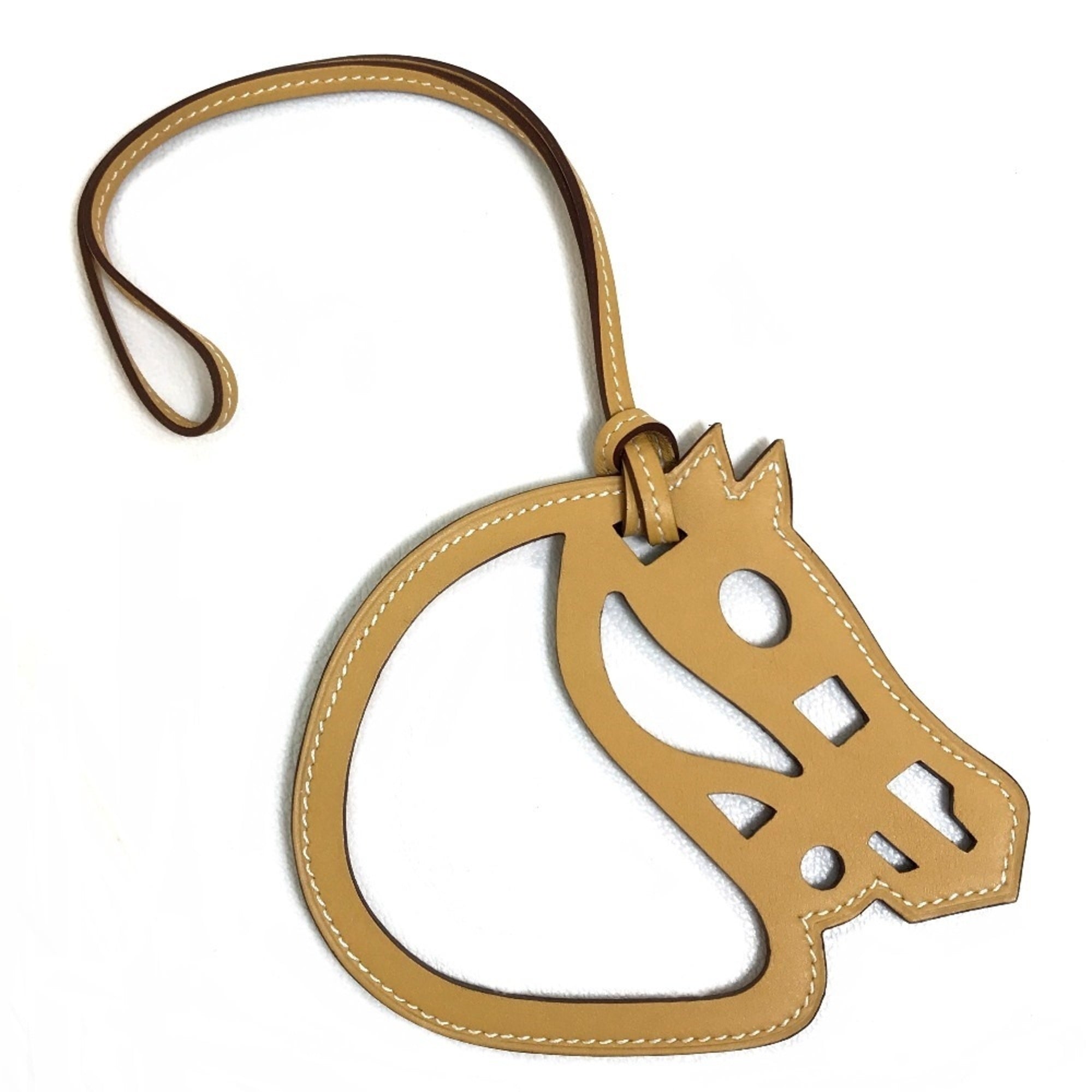 Charm Swift Leather Beige Handbag Charm