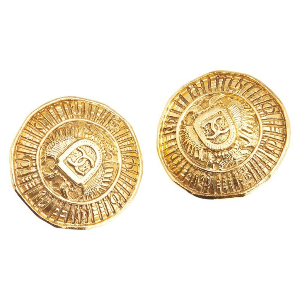 CC Logo Clip-On Earrings Metal Gold-Tone Metal