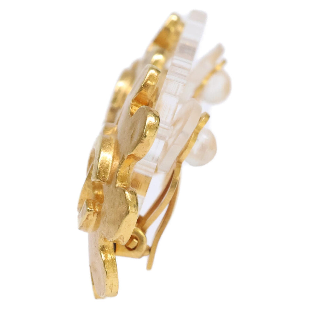 CC Logo Clip-On Earrings Gold-Tone Metal Gold-Tone Metal
