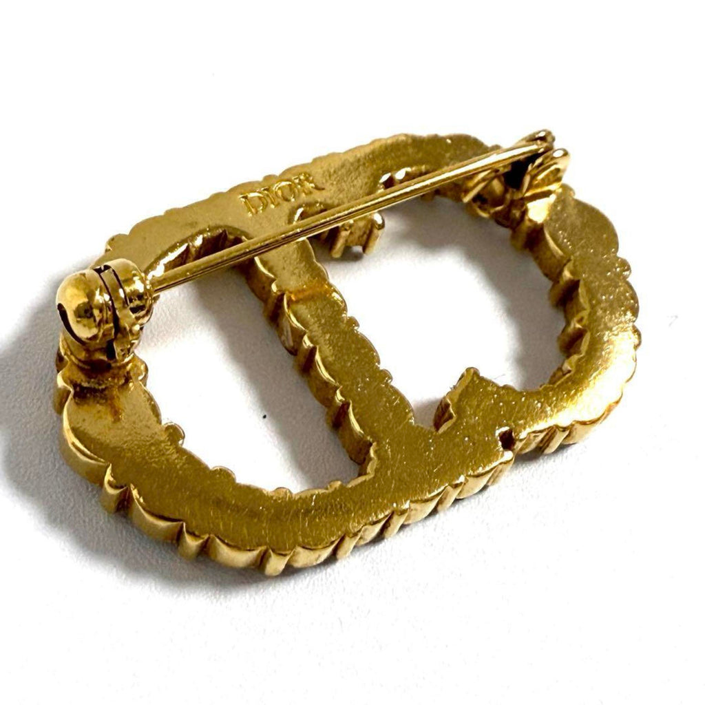 Clair D Lune Brooch Metal and Rhinestone