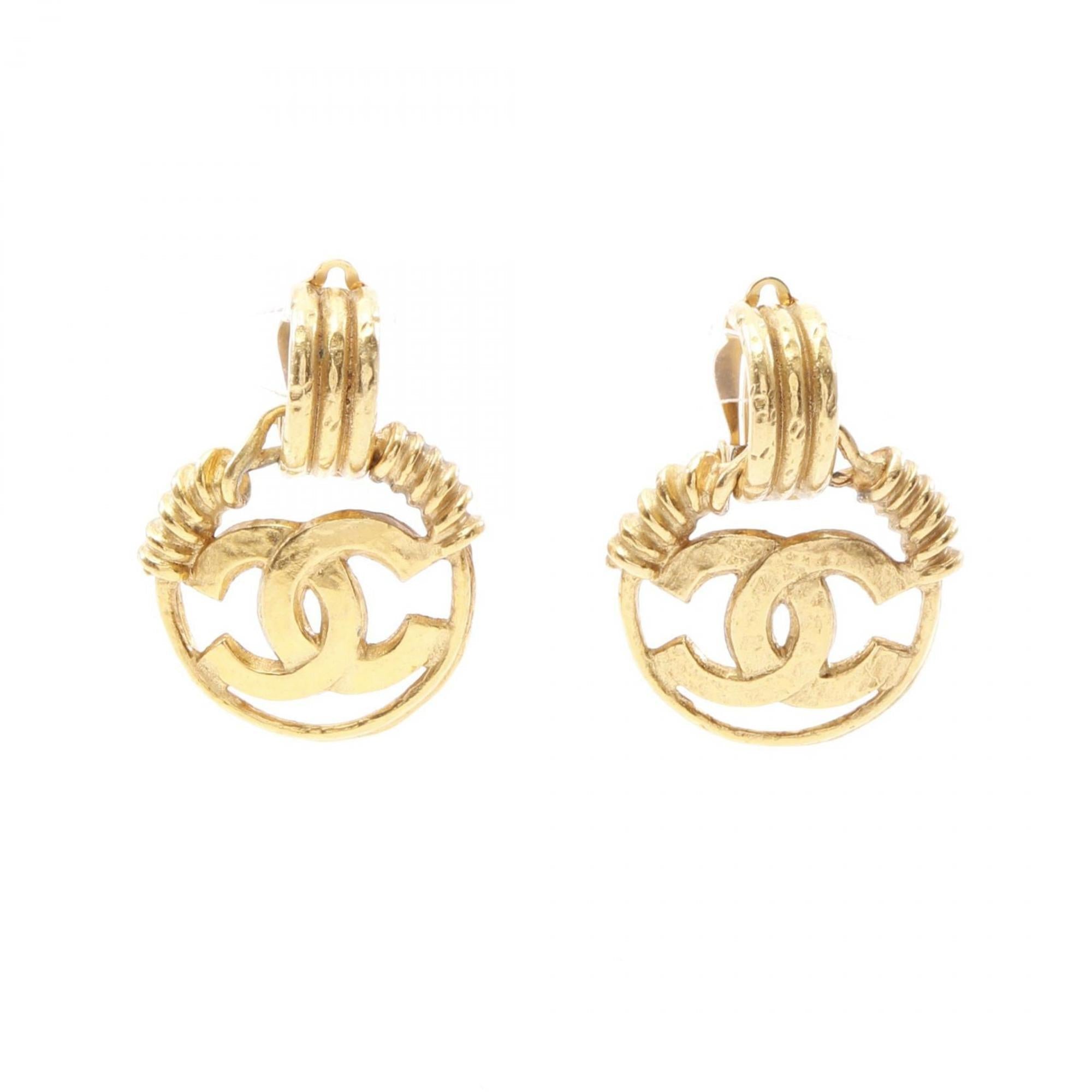 CC Logo Earrings Metal Gold-Tone Metal
